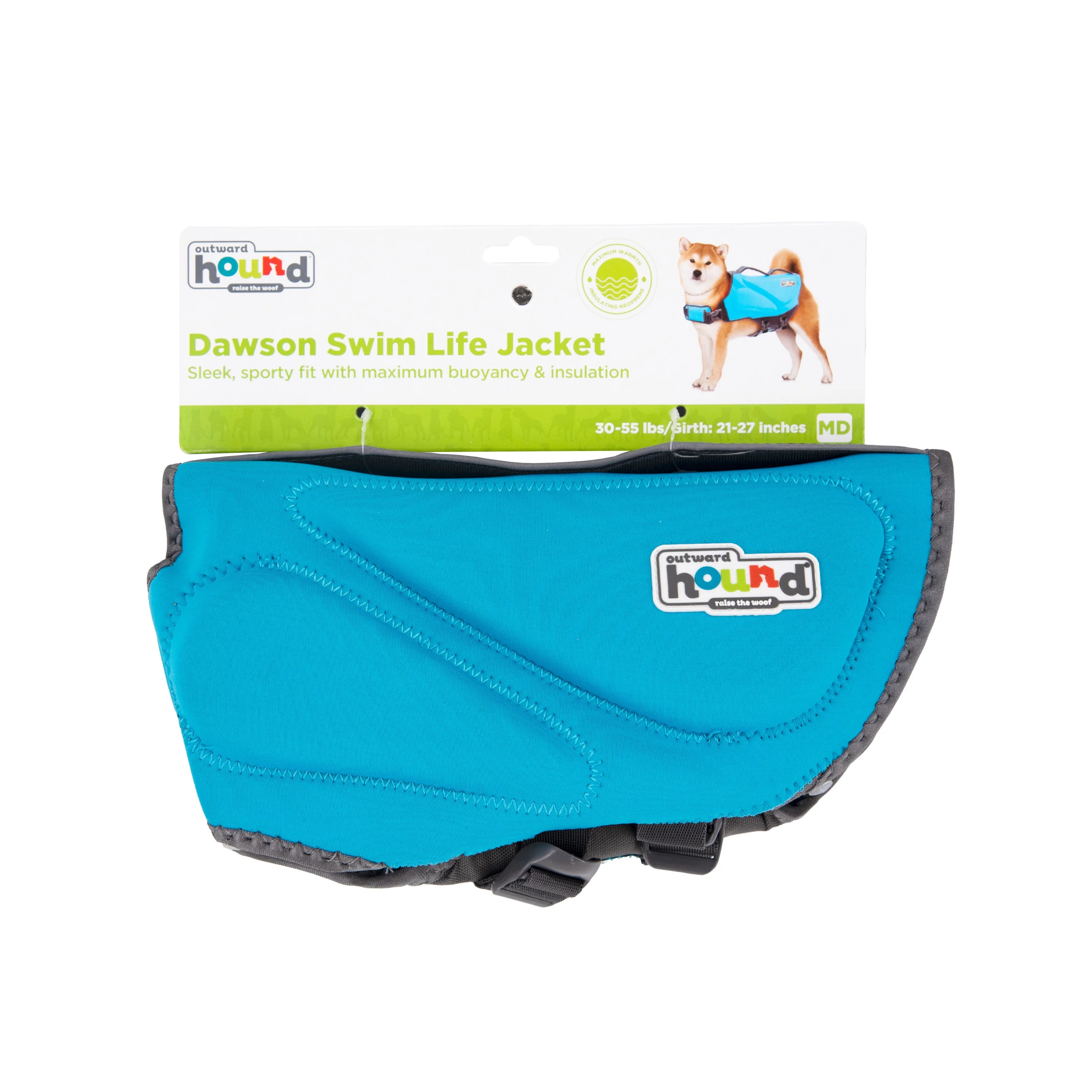 Outward Hound Dawson Swim Dog Life Jacket, Blue, Medium