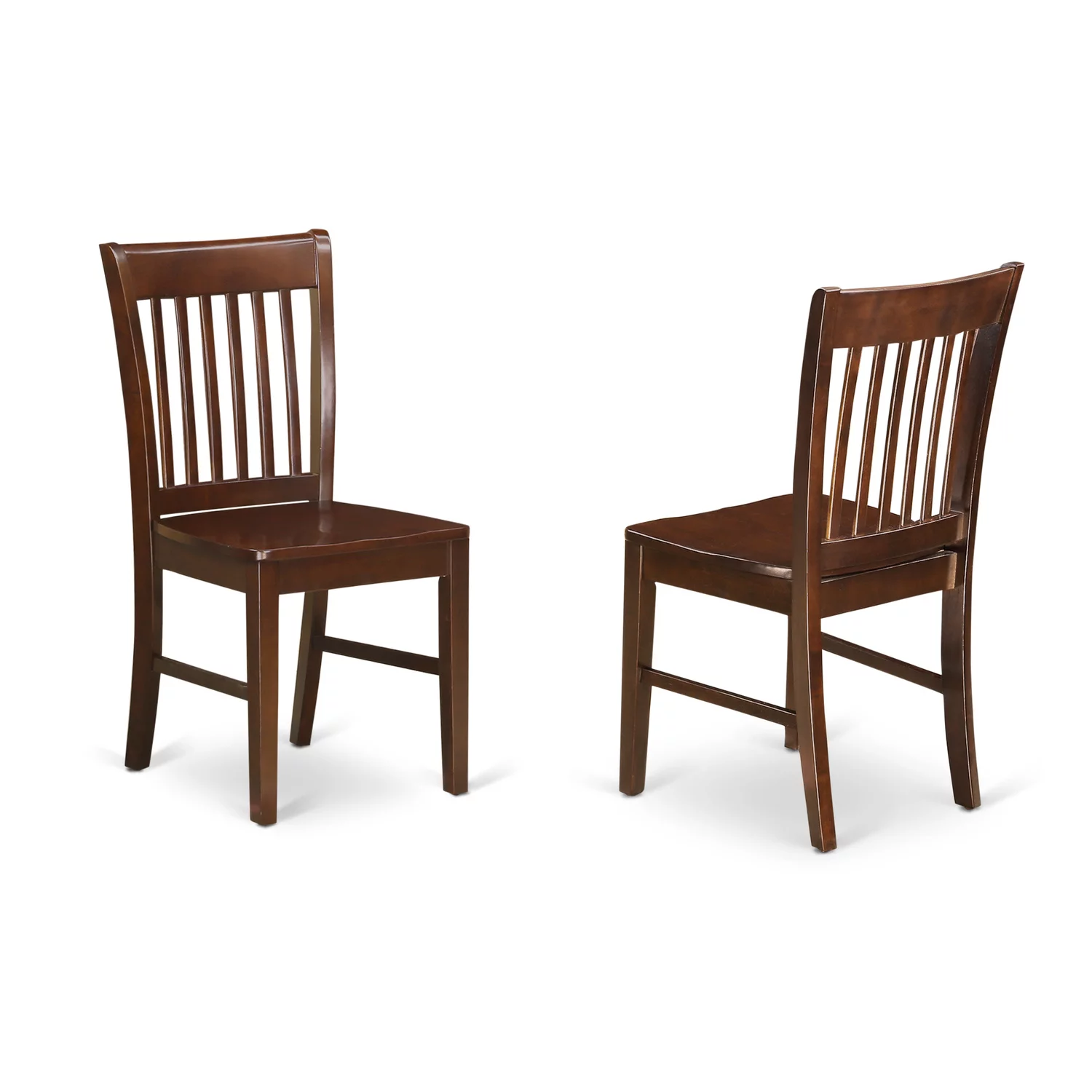 East West Furniture Dover 7-piece Wood Chairs and Dining Table in Mahogany