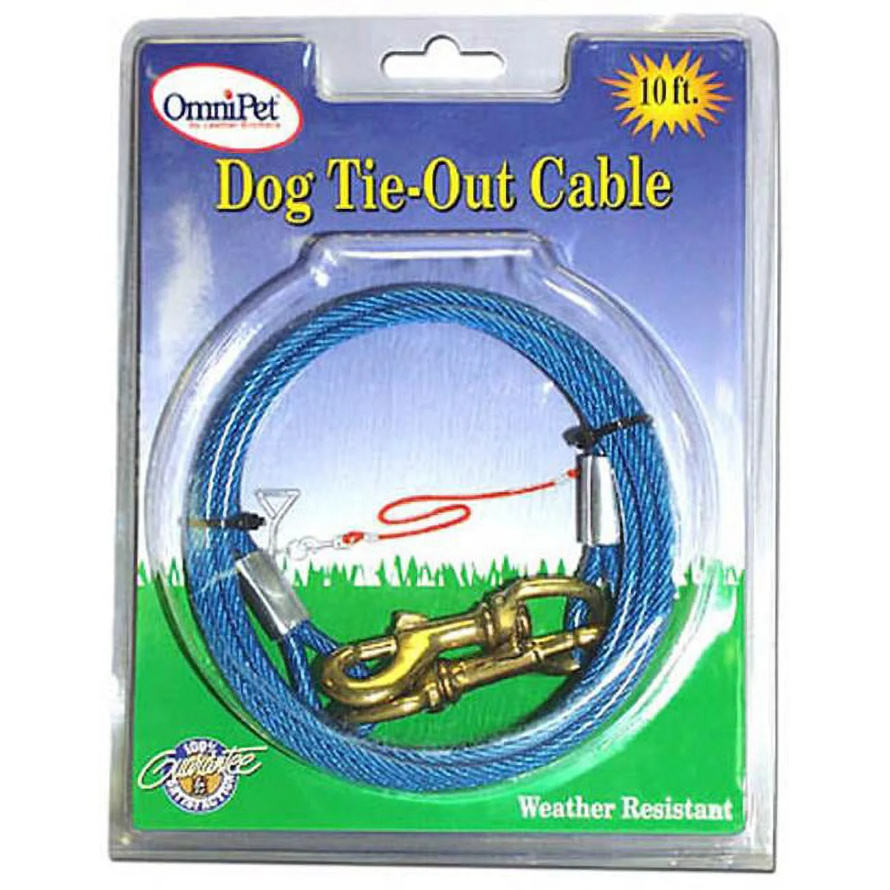 Leather Brothers 164CT10-BL Tie-Out Cable Vinyl Coated, Blue - 10 ft.