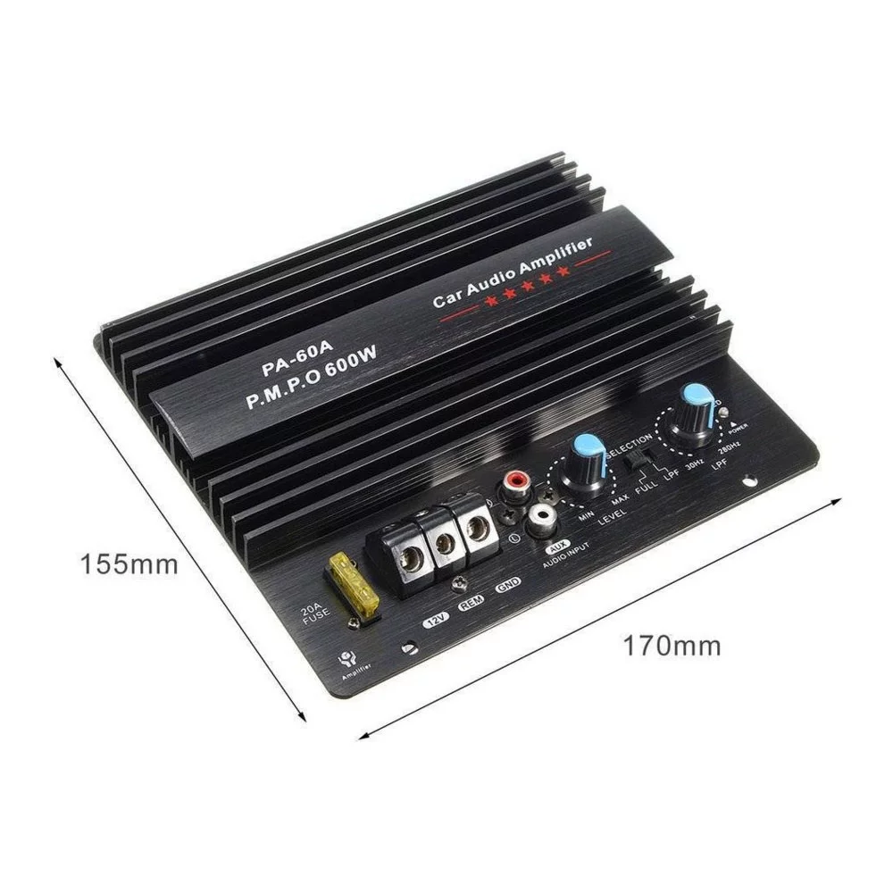 GoolRC 600W Car Subwoofer High Power Board Single Channel Audio Amp. 12.0V