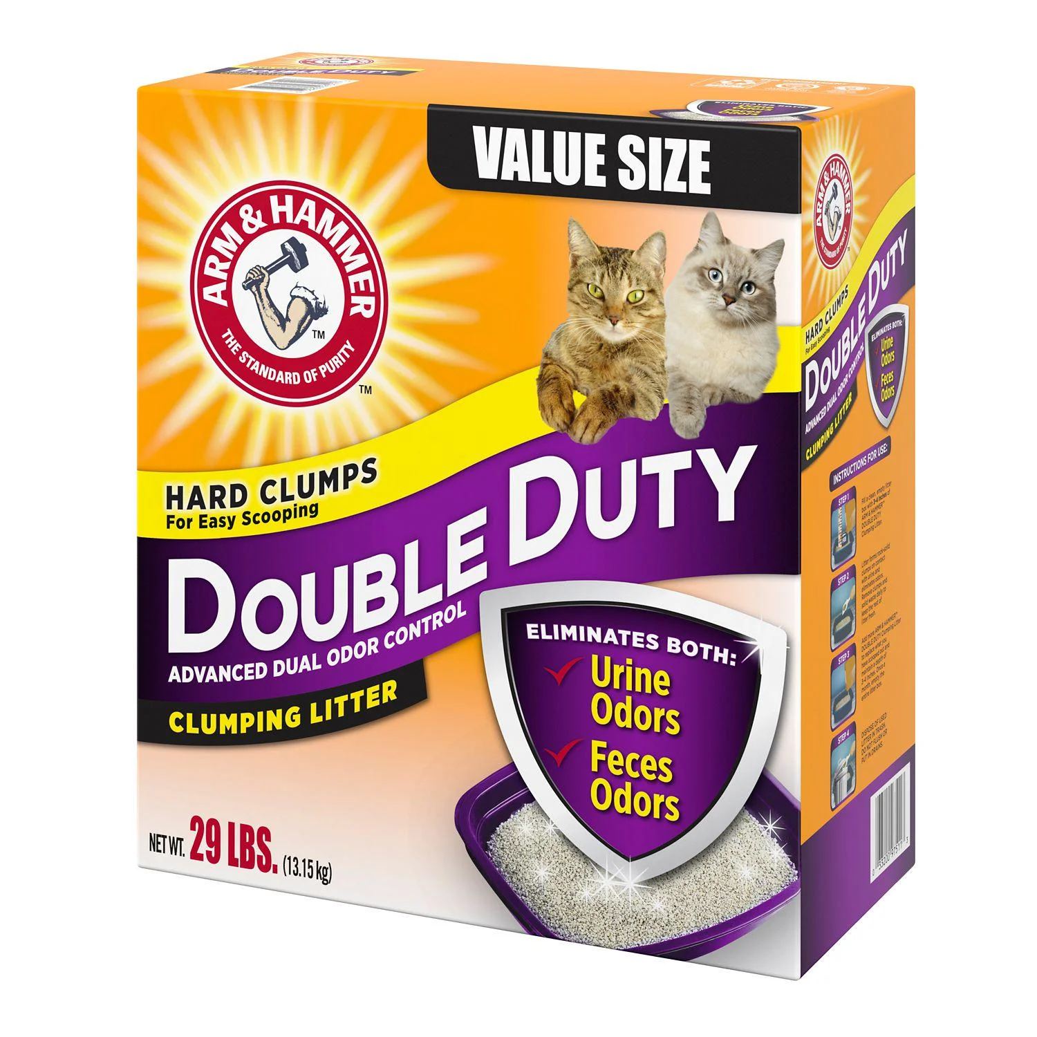Arm and Hammer Double Duty Clumping Cat Litter, 29lbs. Box