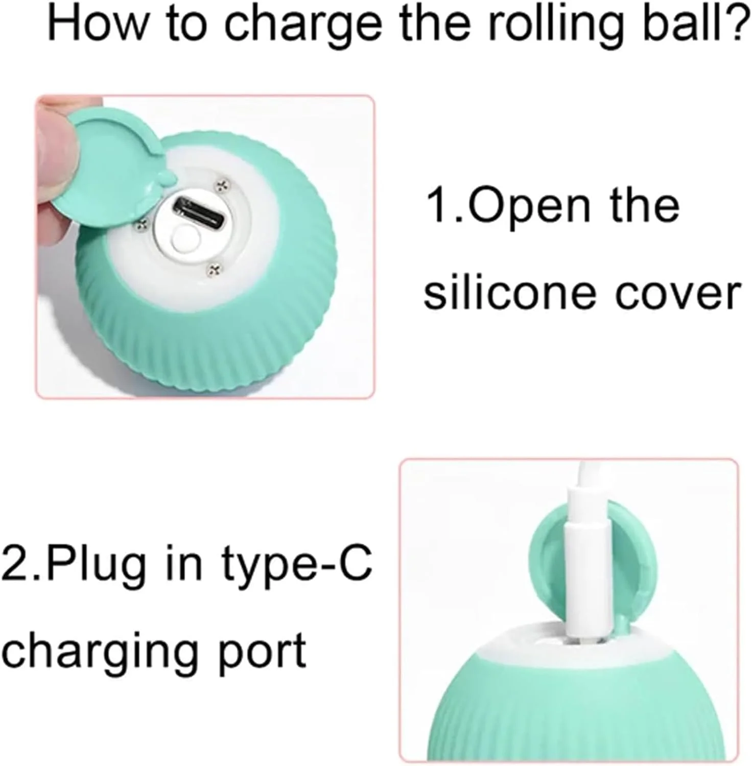 Gertar Cat Toy, 2 in 1 Simulated Interactive Hunting Cat Toy, Gertar Interactive Hunting Cat Toy,Automatic Rolling Smart Ball Toy, Rechargeable (Ball+Pouch,Pink)