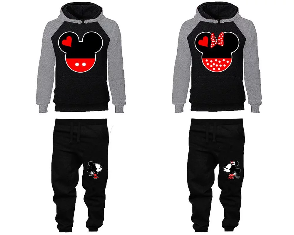 Mickey and Minnie Couple Matching Hoodie & Jogger Pants Set
