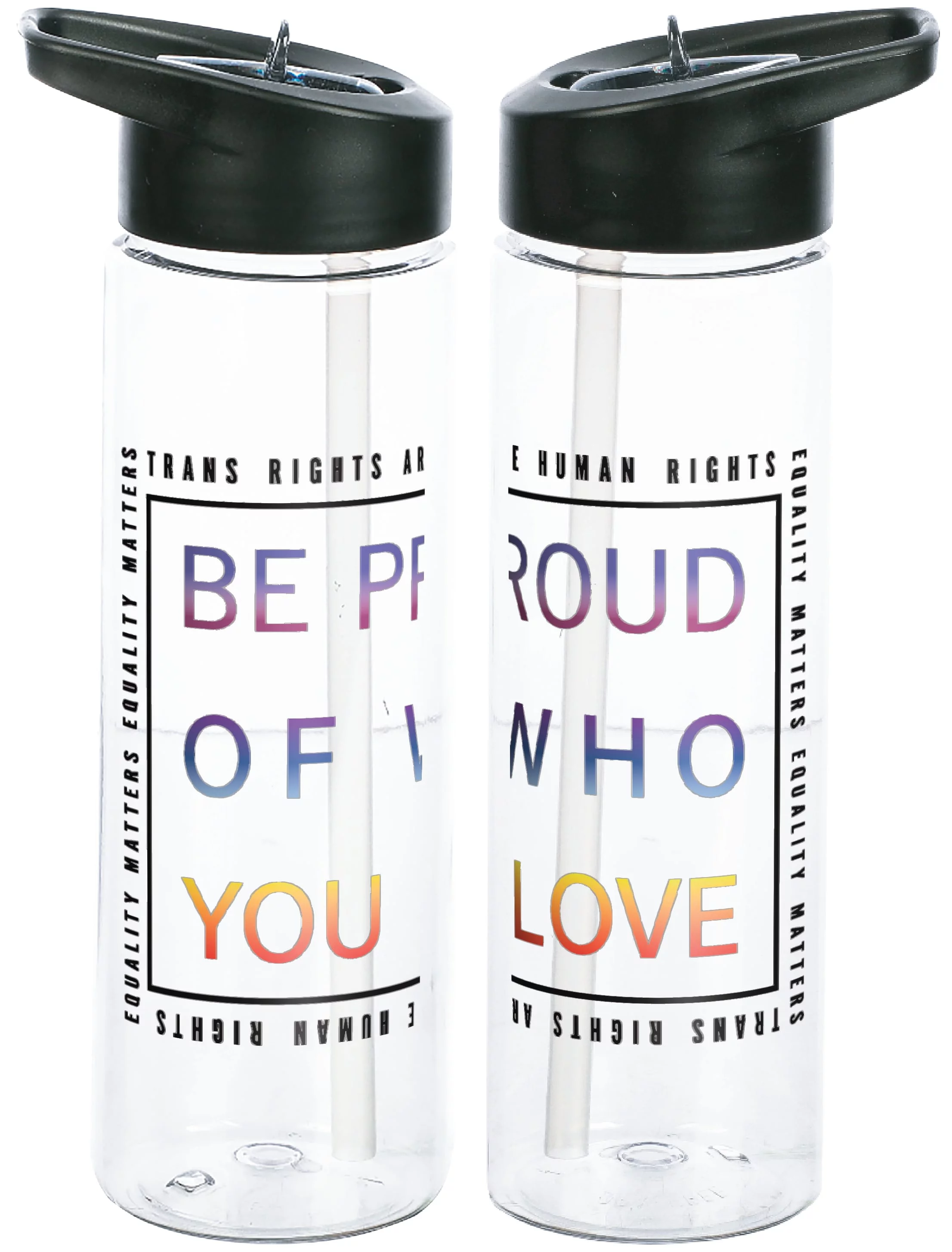 Transparent Be Proud 24 Ounce BPA-Free UV Plastic Water Bottle