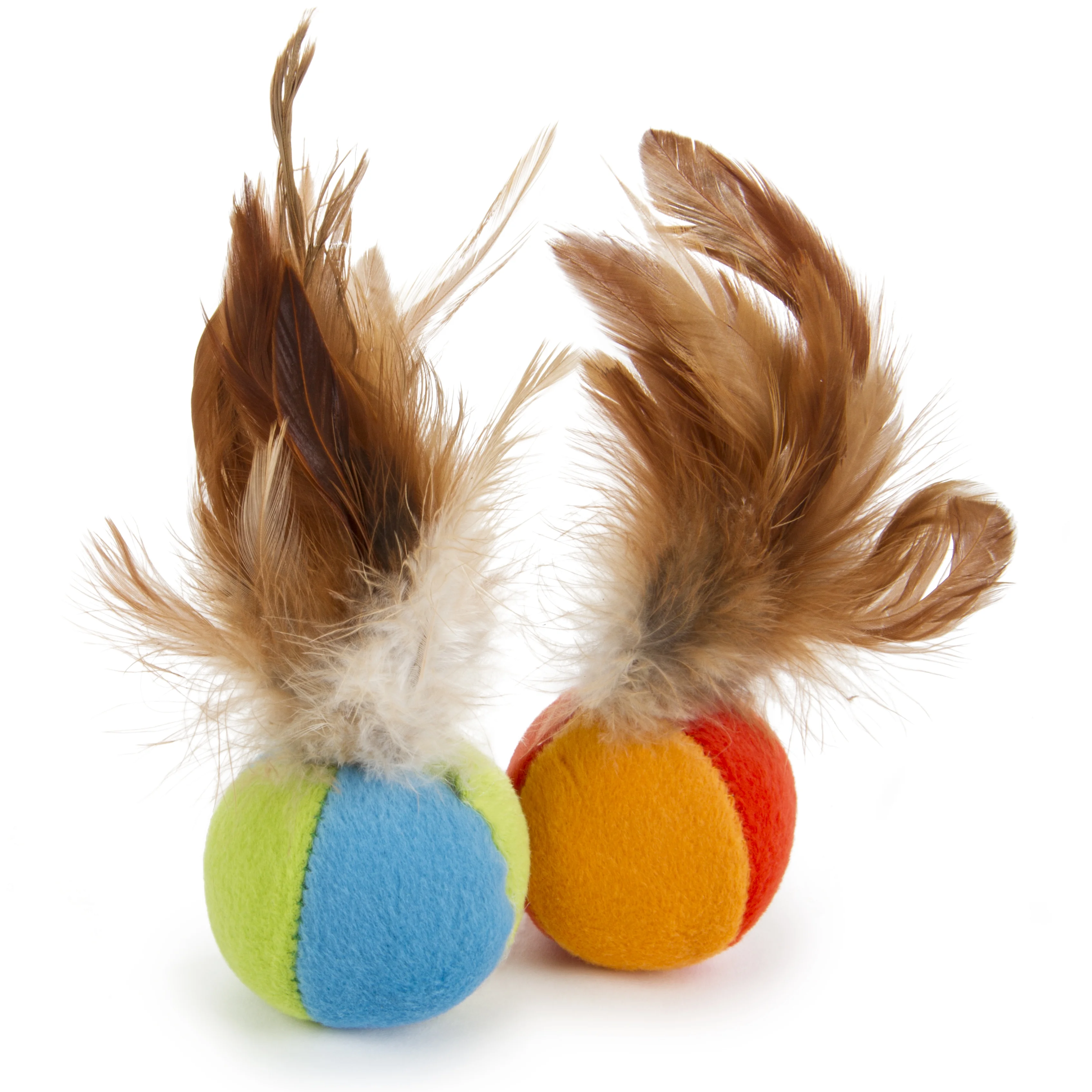 SmartyKat Flutter Balls (Set of 2) Plush Catnip and Feather Cat Toys (5 Pack)