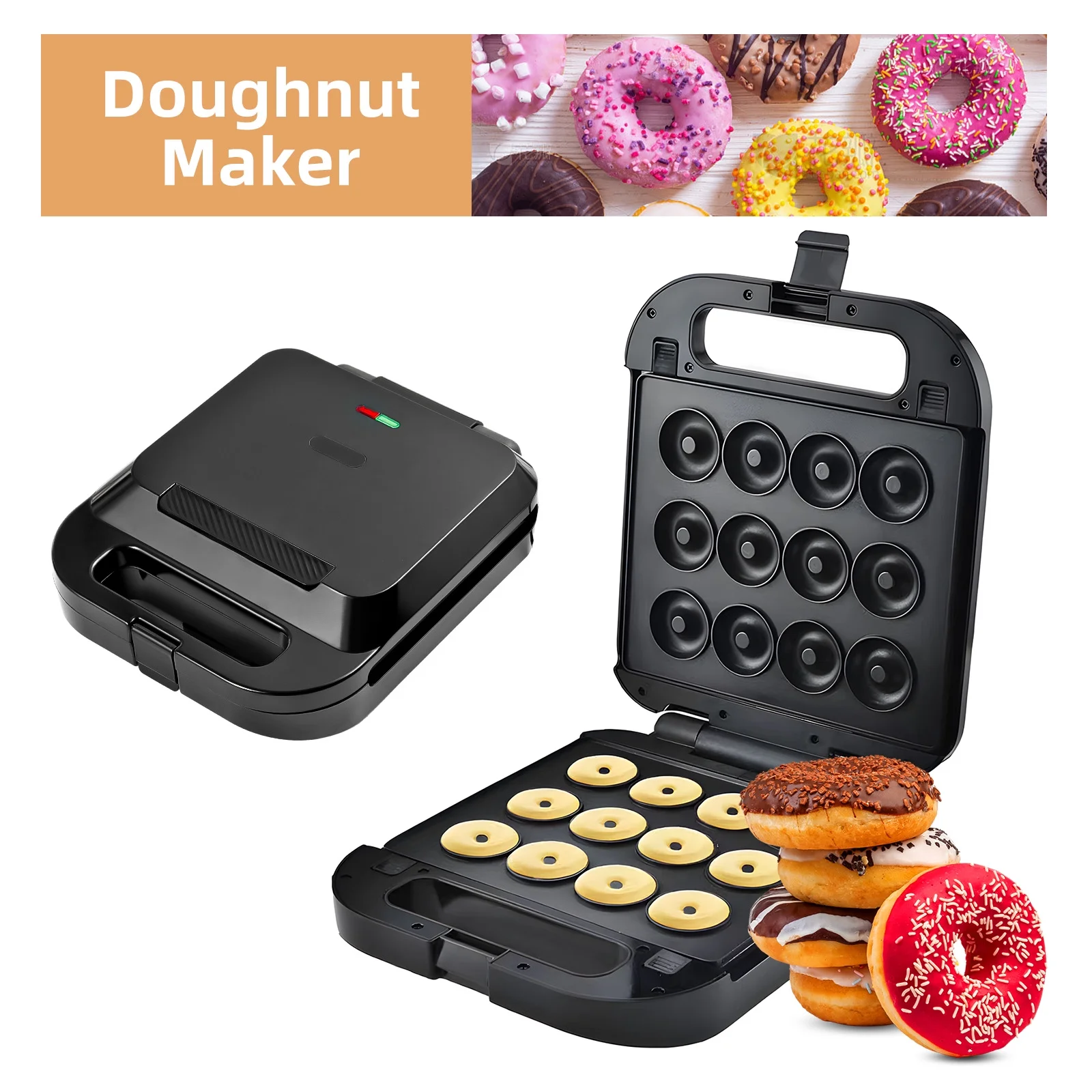 Andoer Electric toaster,And Afternoon Tea Dessert Toaster Use Toaster And Afternoon 3-in-1 Press Iron 1400w 3-in-1 Press Donut Maker Press Iron Set Iron Set Dessert Nonstick Plates Huiop