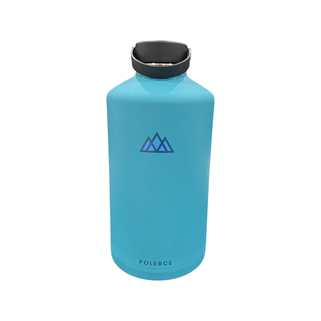Vacuum Insulated Bottle - Stainless Steel Thermally Insulated Flask with Flex Cap - 128 Fl Oz - Blue - by Polerce