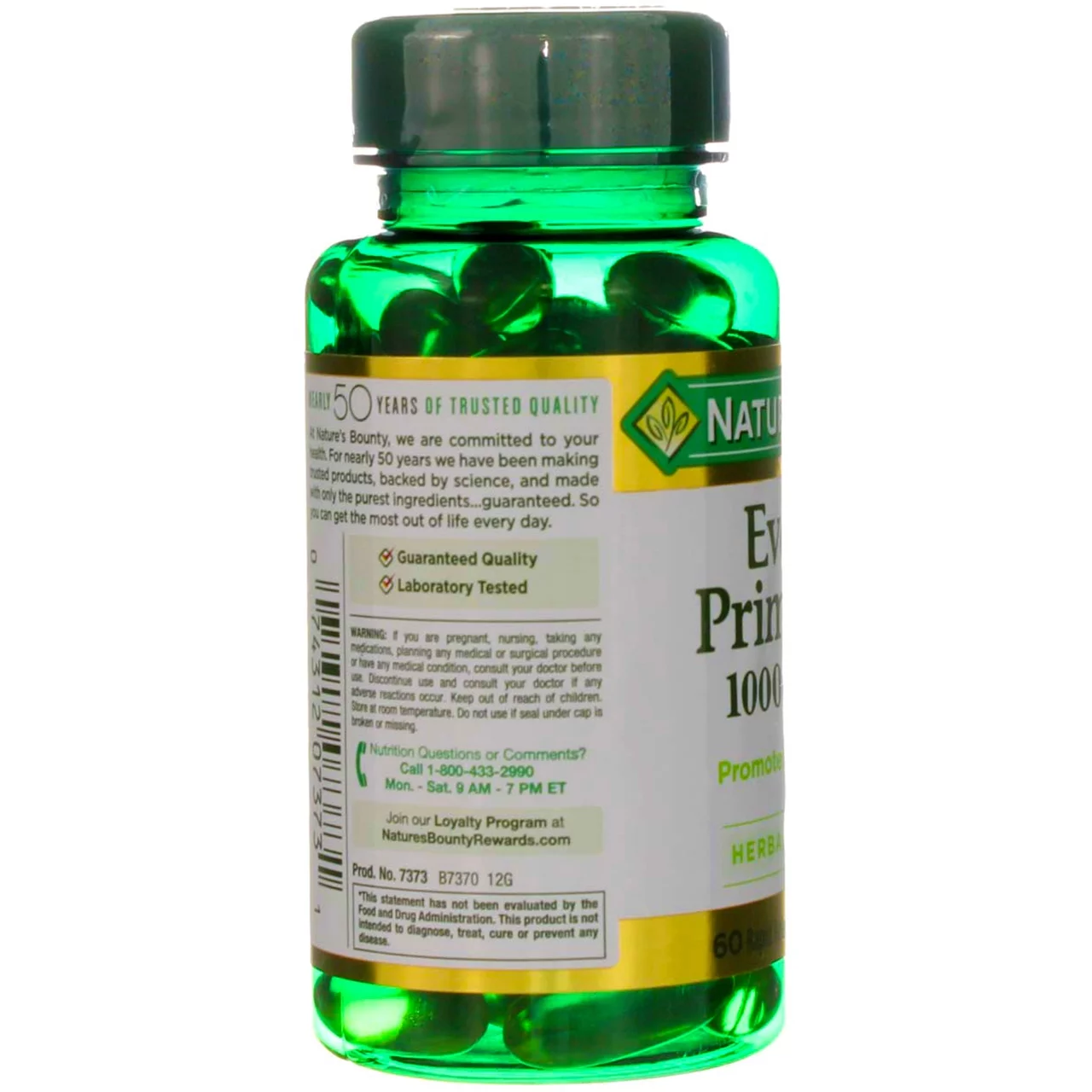 Nature's Bounty Herbal Health Evening Primrose Oil Rapid Release Softgels, 1000 mg, 60 Ct (2 pack) (Bundle)