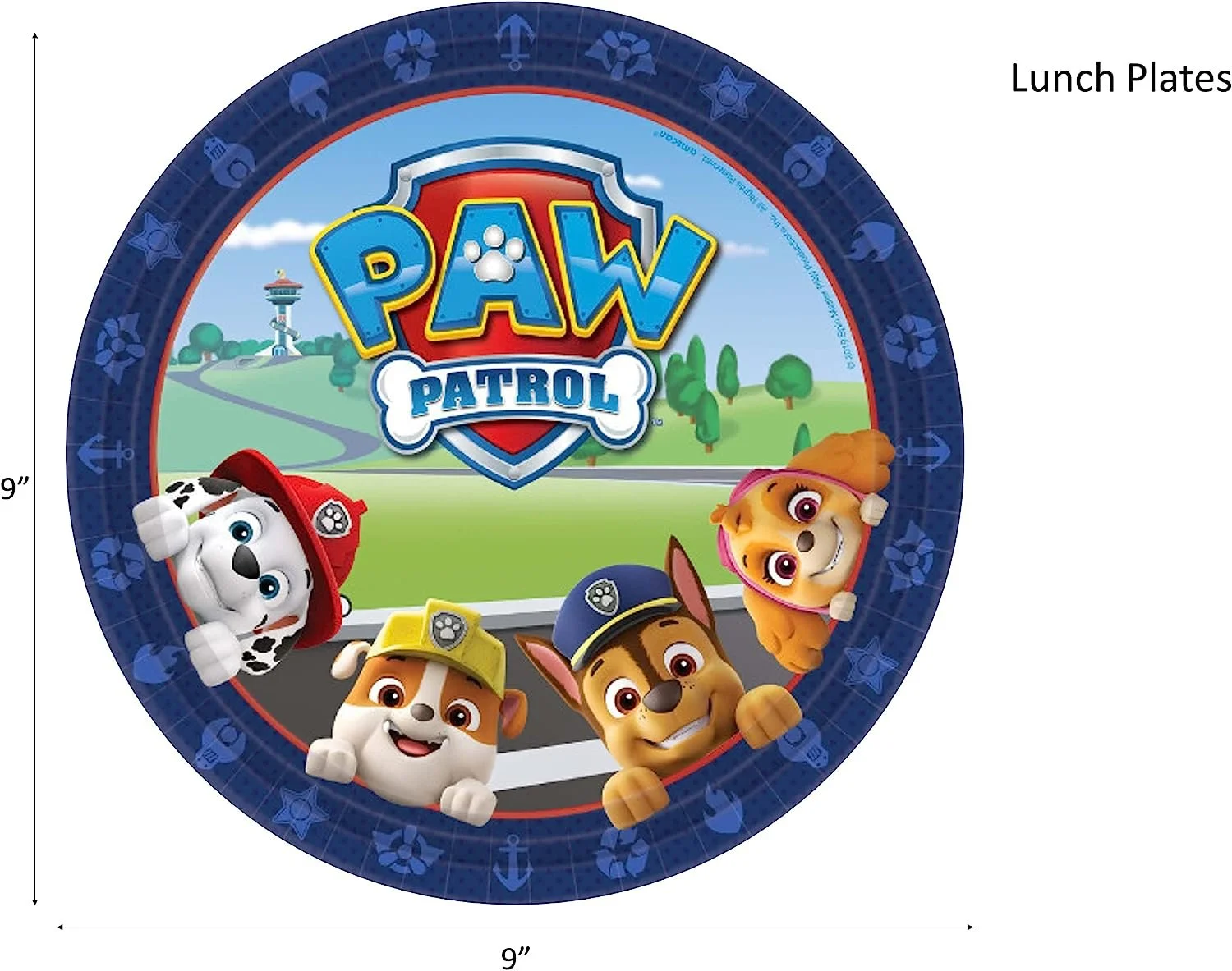 Paw Patrol Plates and Napkins Party Bundle with Lunch and Cake Plates for 8 Guests
