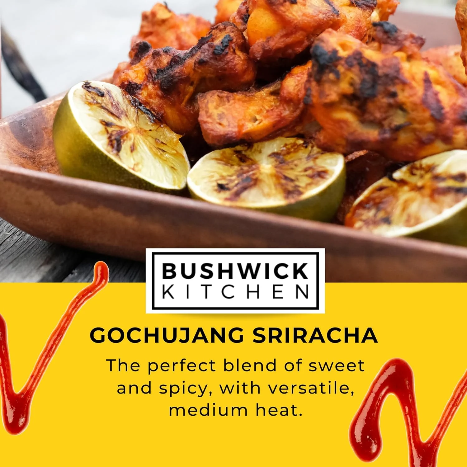 Weak Knees Gochujang Sriracha Hot Sauce, Sriracha Sauce, Easy Squeeze Bottle Chili Sauce 10.5oz