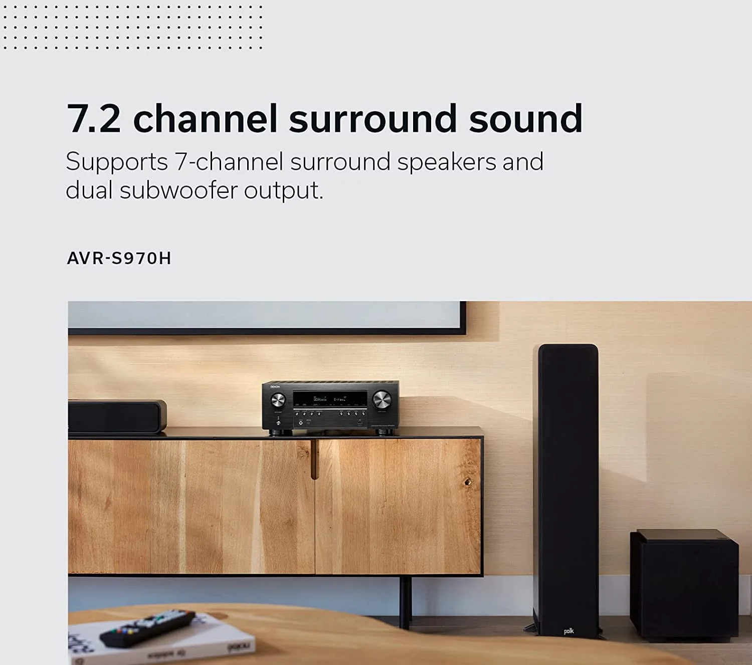 Denon AVRS970H 7.2 Channel AV Receiver with DTS Virtual:X and Dolby Atmos with an Additional 1 Year Coverage by Epic Protect (2022)