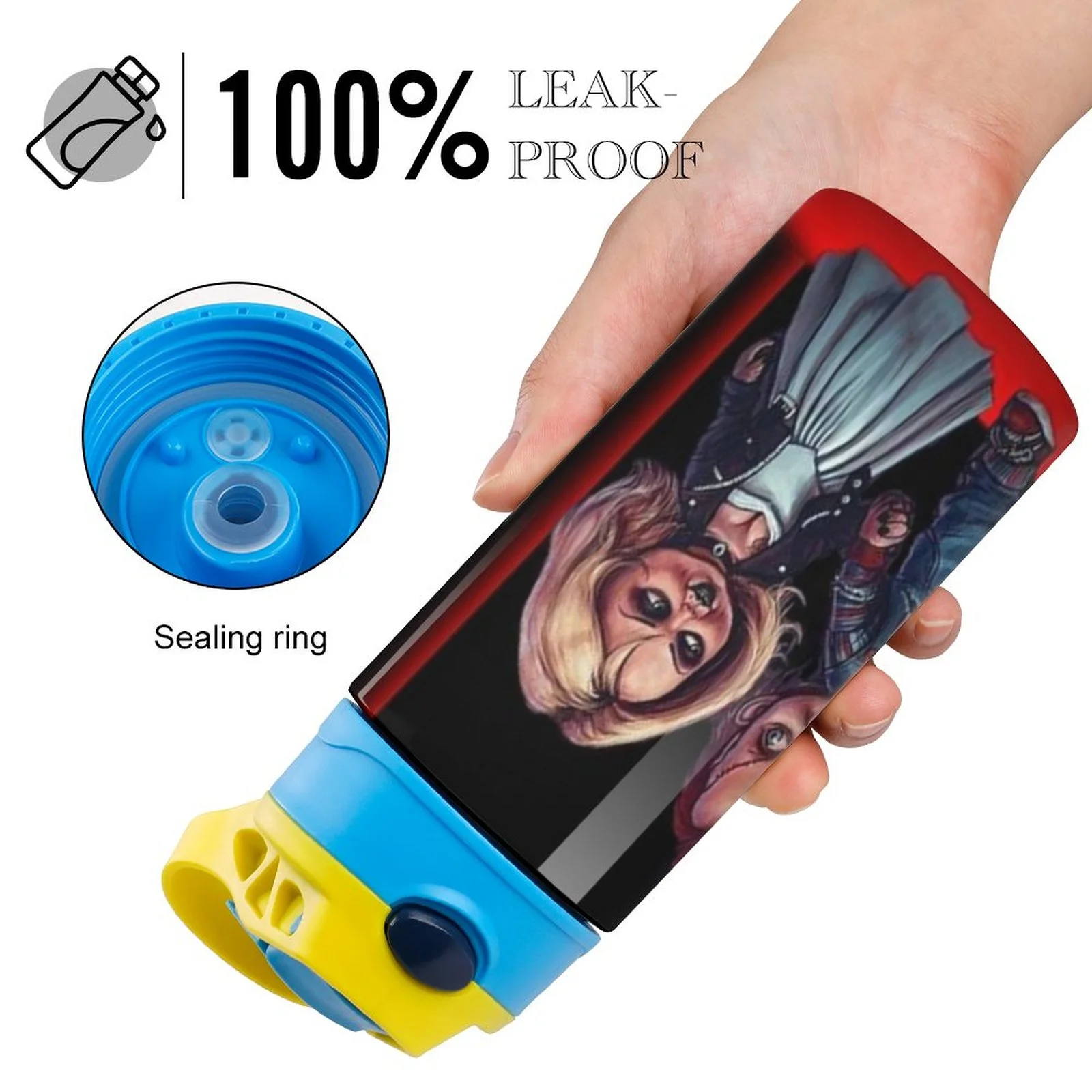 Movie Bride Of Chucky Kid's Insulated Water Bottle With Straw Vacuum Stainless Steel Cup Leak-Proof Children Toddler Thermoses