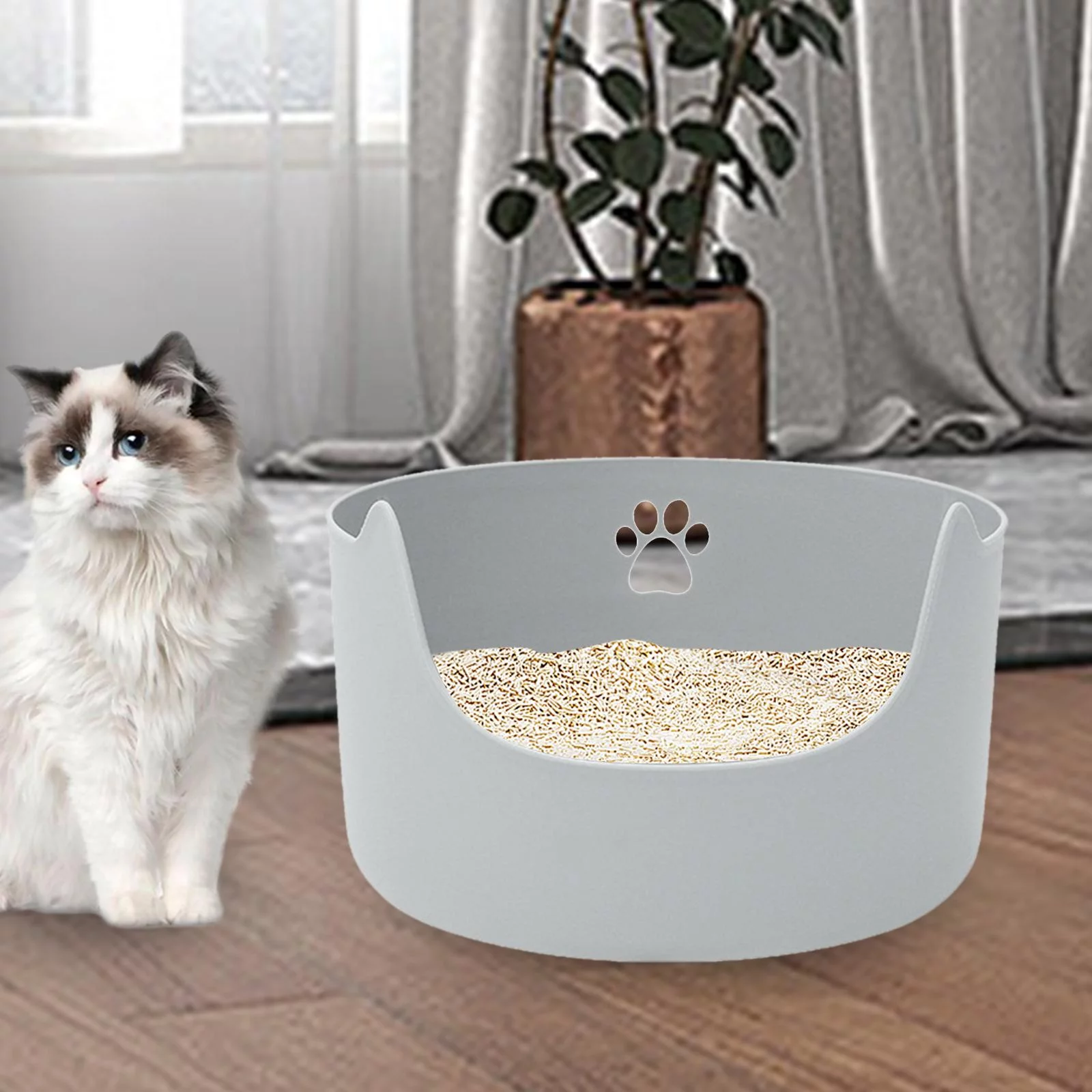 Open Top Pet Litter Tray Cat Durable Cat Litter Tray Cat Sand