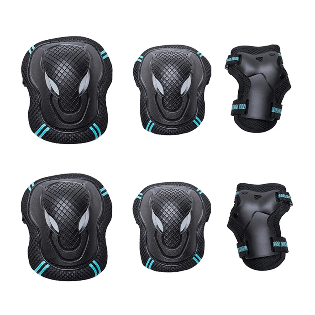 Nokiwiqis Adults Kids Protective Gear 6 Pcs, Knee Pads, Elbow Pads and Wrist Guard for Rollerblading Skateboard Cycling Skating Bike Scooter