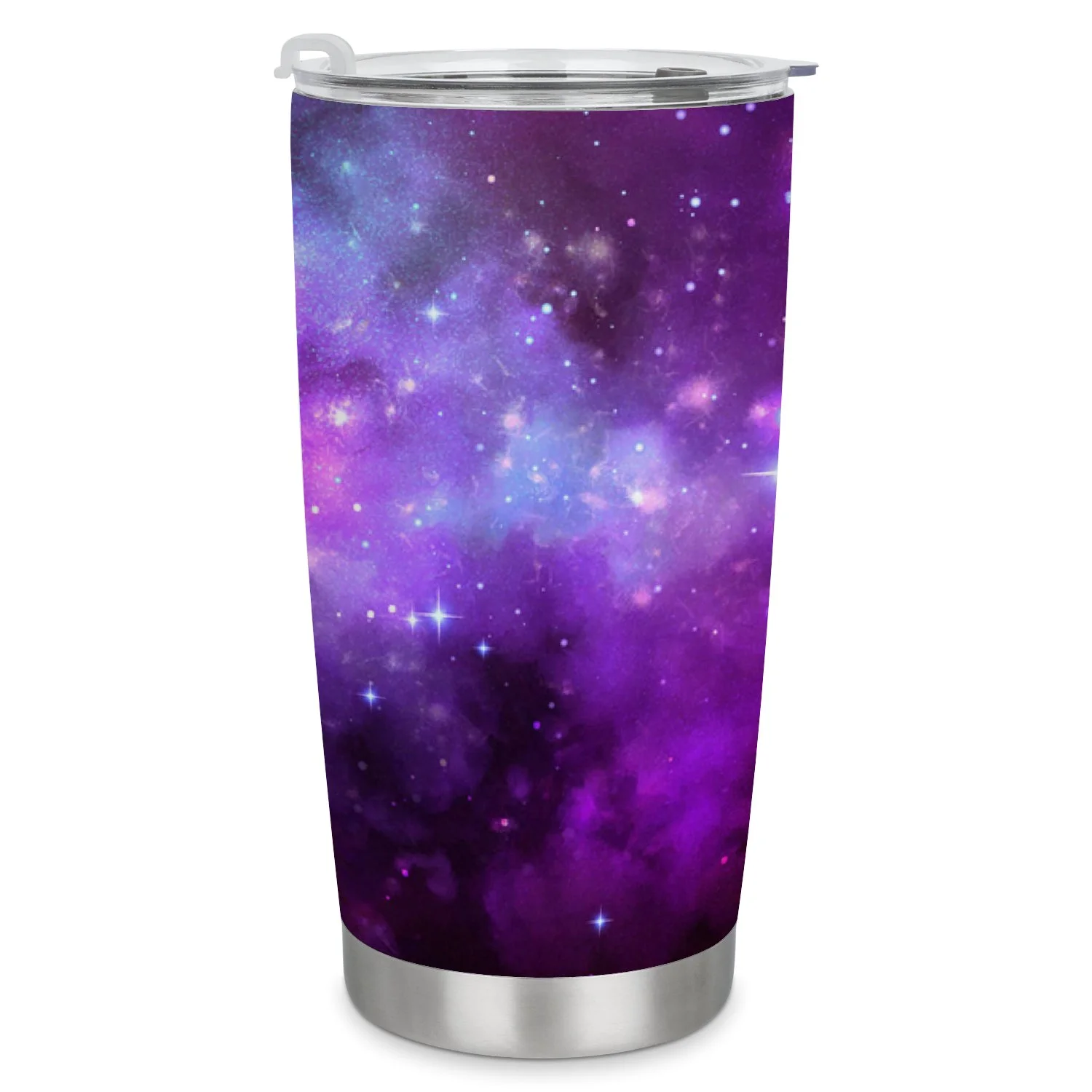 GZHJMY Car Cup Travel Mug, Cosmic Artistic Colorful Galaxy Background with Stars 304 Stainless Steel Coffee Cup, Insulated Heated Thermos Mug with Lid, 6.5×3.6×2.8 Inch