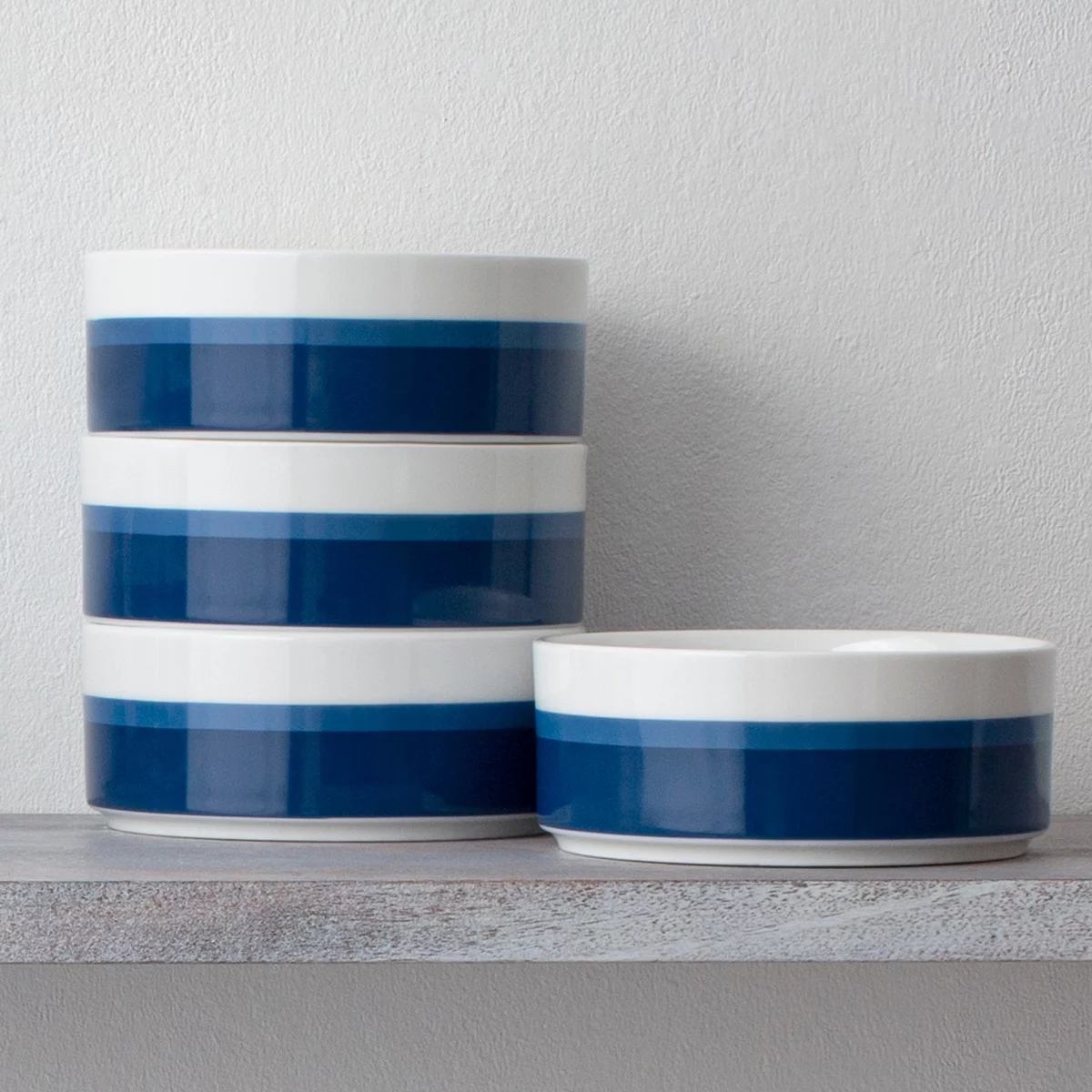 Noritake ColorStax Stripe Blue Set of 4 Stax Cereal Bowls