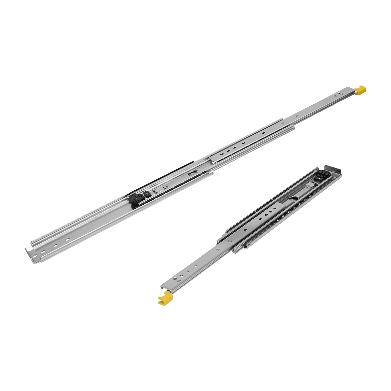 Miuameov 1 Pair Galvanized Heavy Duty Drawer Slides, 12 Inch Full Extension Ball Bearing Industrial Drawer Slides, 3 Section Drawer Tracks and Runners 500 lb Load Capacity Side Mount (With Lock)