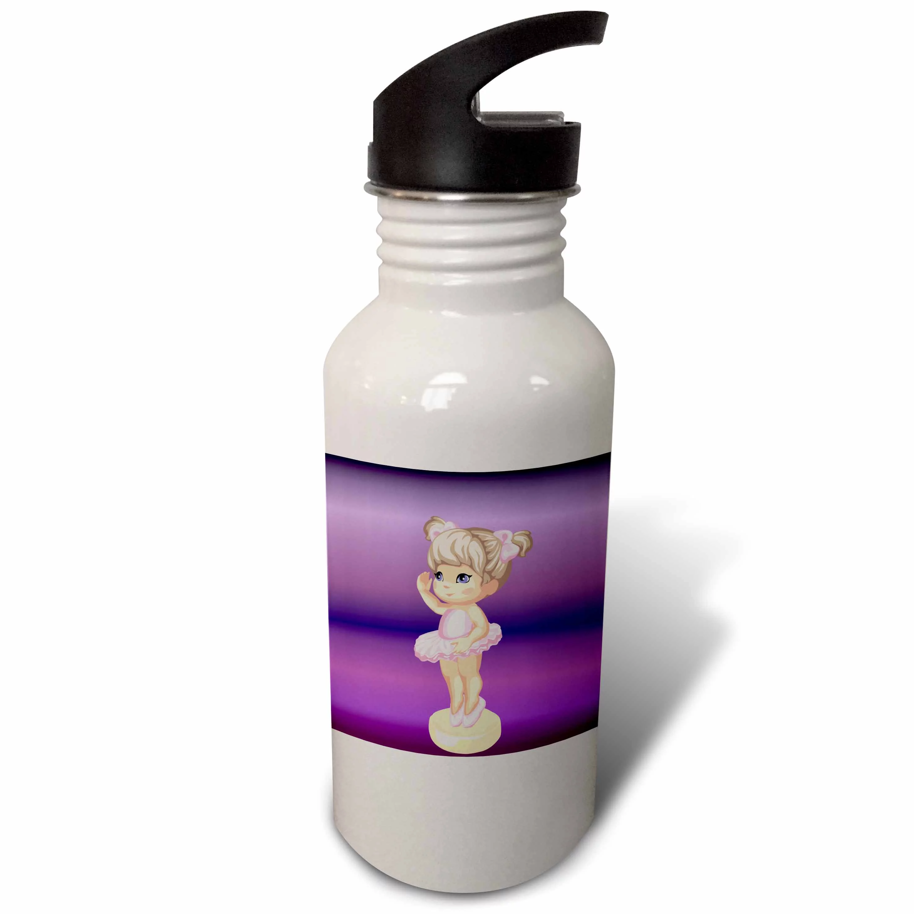 Little Ballerina on Purple Background 21 oz Sports Water Bottle wb-58835-1