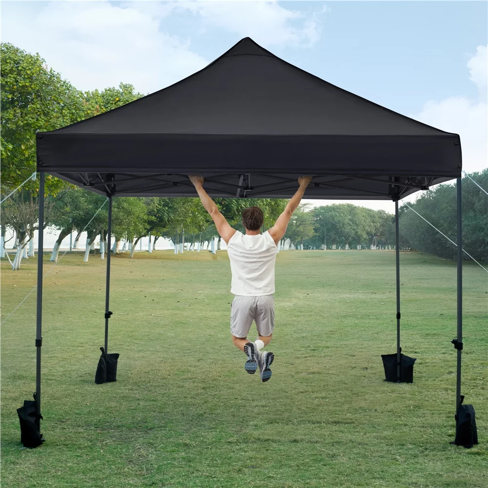 3 x 3M Heavy Duty Waterproof Adjustable Gazebo Instant Tent, Black