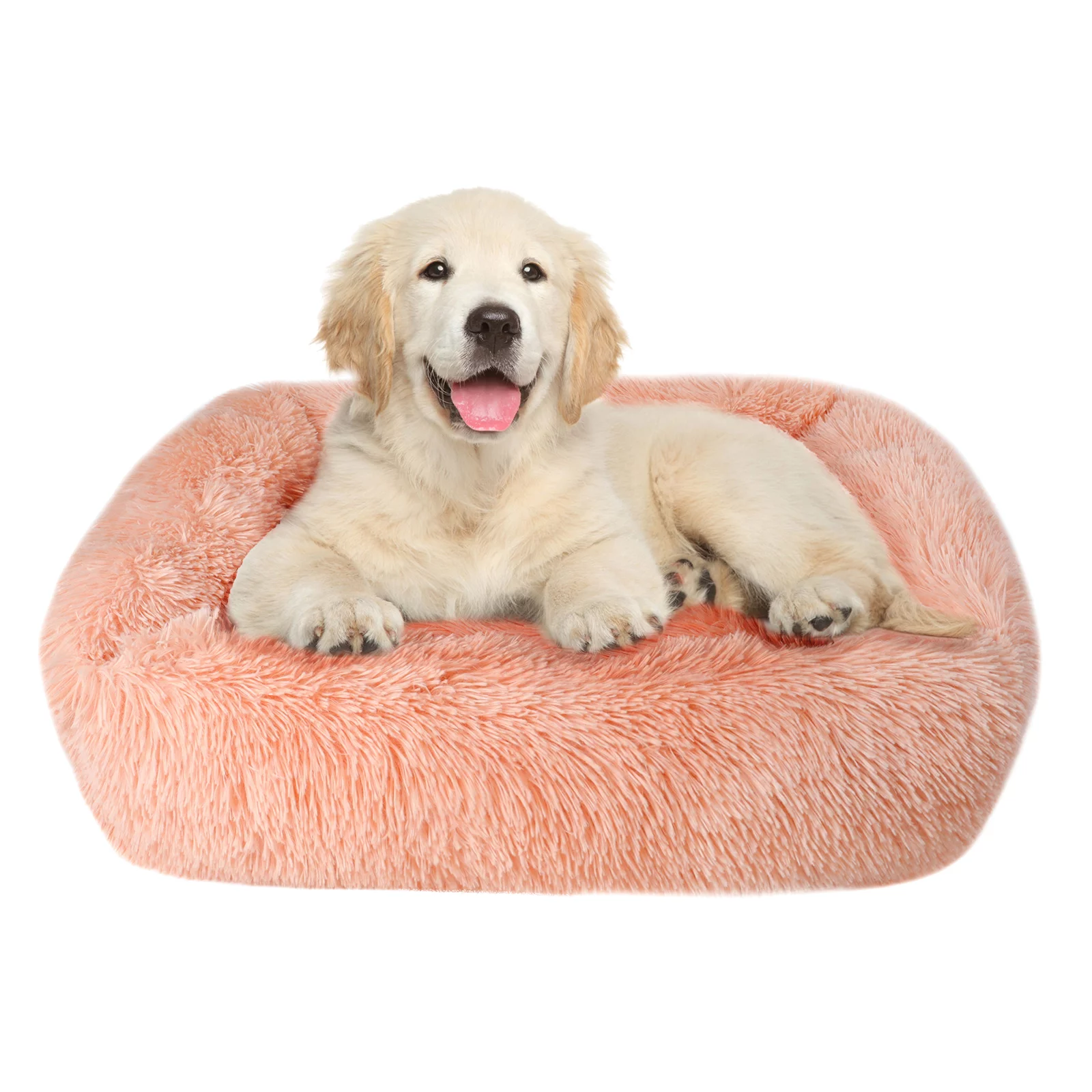 Plush Dog Bed Calming Puppy Cat Pet Beds Pad Soft Warm Sleeping Kennel