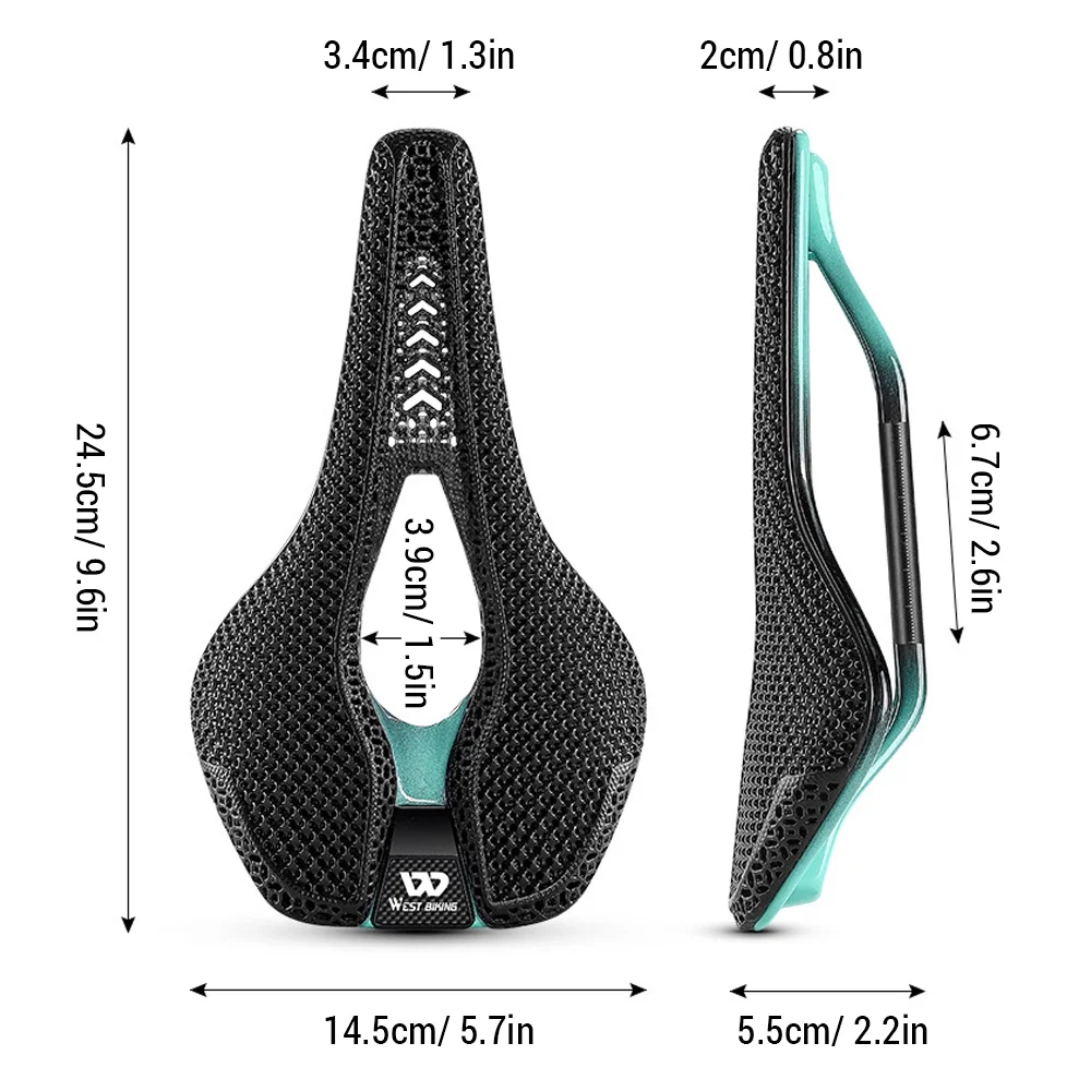 Lixada 3D Carbon Fiber Bike Saddle Ultralight Breathable Road Seat
