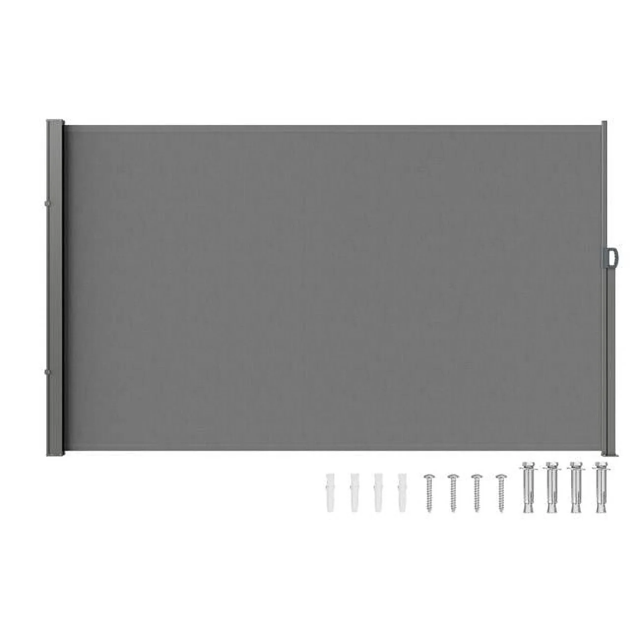 Vevor  Retractable Side Awning, 71 x 118 in. Outdoor Privacy Screen, 180g Polyester Water-proof Retractable Patio Screen - Gray
