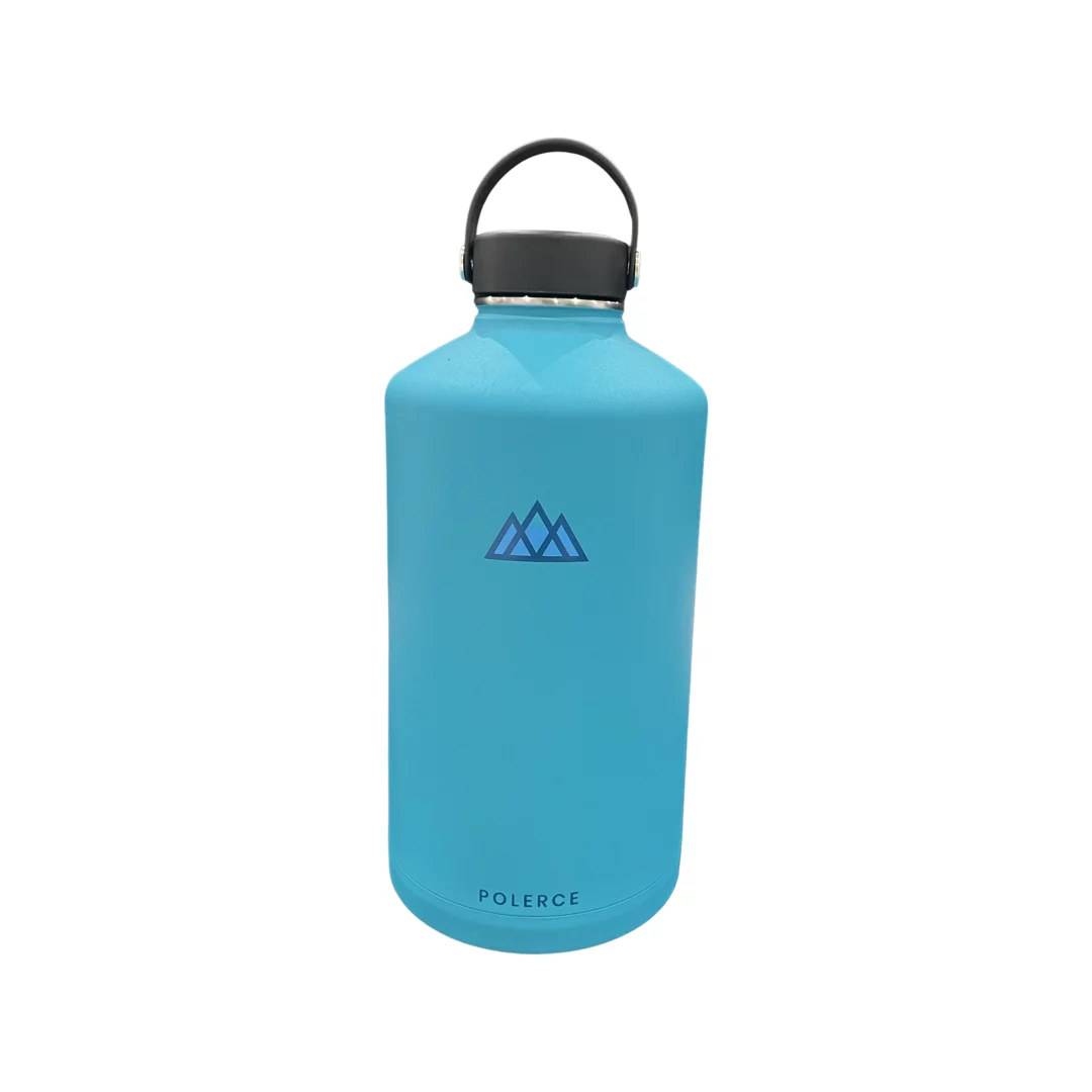 Vacuum Insulated Bottle - Stainless Steel Thermally Insulated Flask with Flex Cap - 128 Fl Oz - Blue - by Polerce
