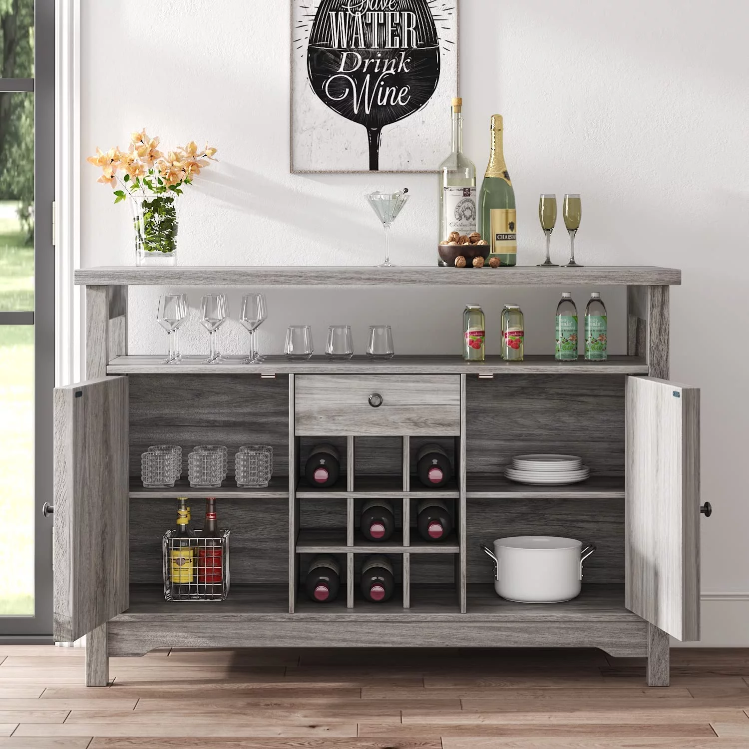 Catrimown Farmhouse Coffee Bar Cabinet, 47