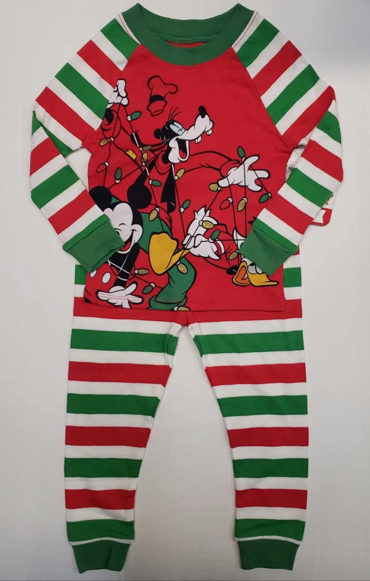 Mickey Mouse Christmas Pajamas Mickey Pluto And Donald 2-Piece PJ Set.