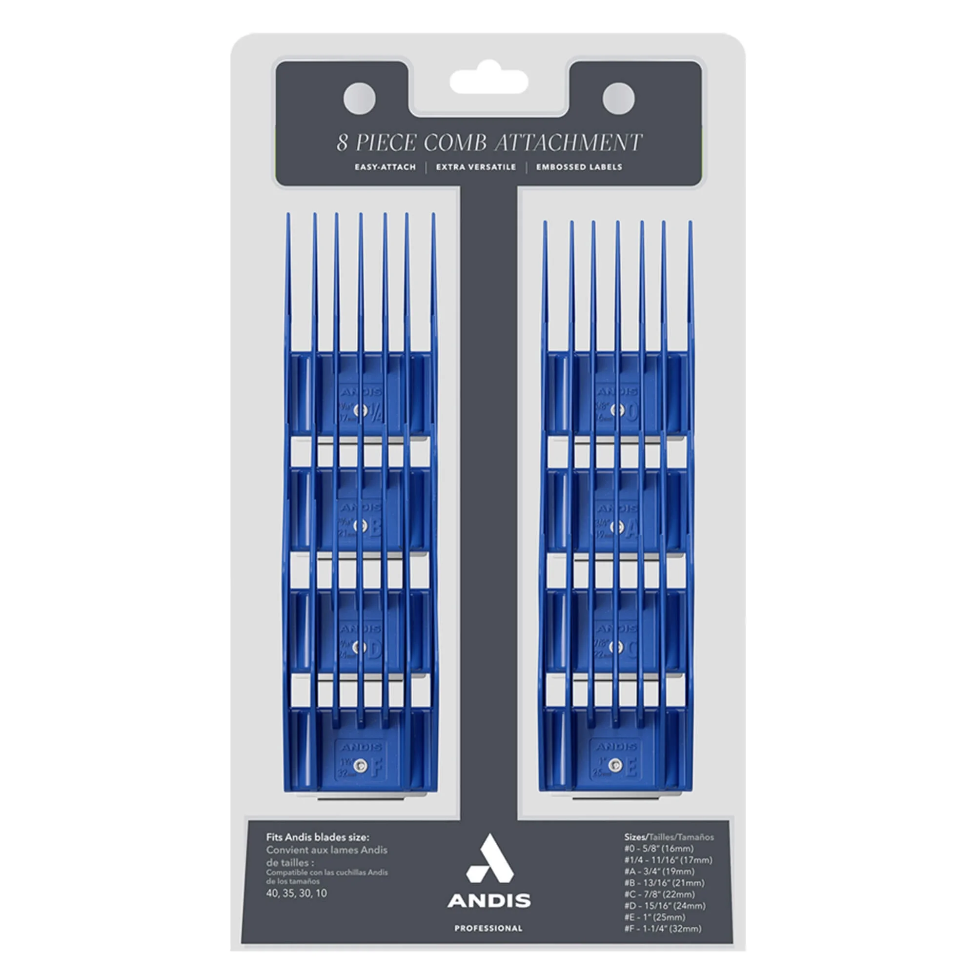 Andis 8 Piece Universal Animal Clipper Comb Set
