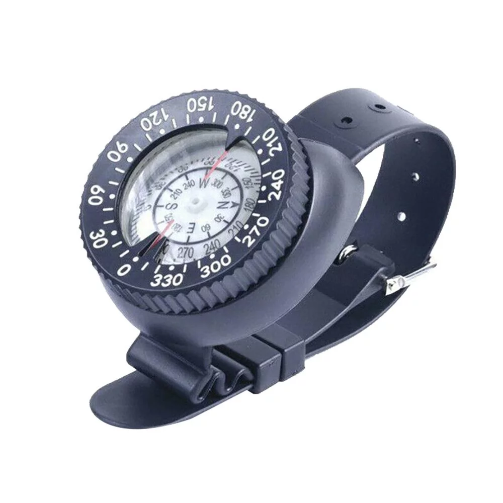 Occkic 164ft diving compass underwater cave camping compass with wrist strap diving watch, Black