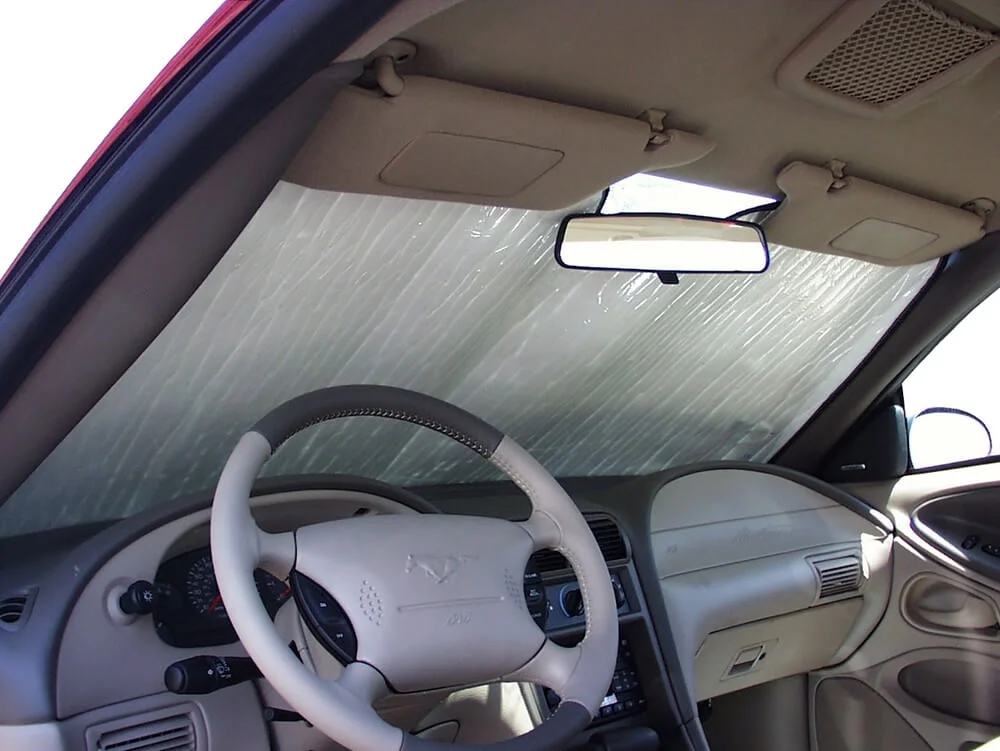 HeatShield, The Original Windshield Sun Shade, Custom-Fit for Ford Mustang Convertible 1994-2004, Silver Series