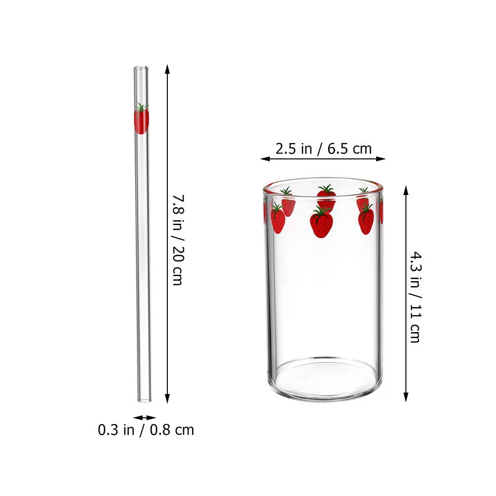 2 Sets of Home Straw Cup Convenient Water Cup Clear Compact Straw Bottle Indoor Supply