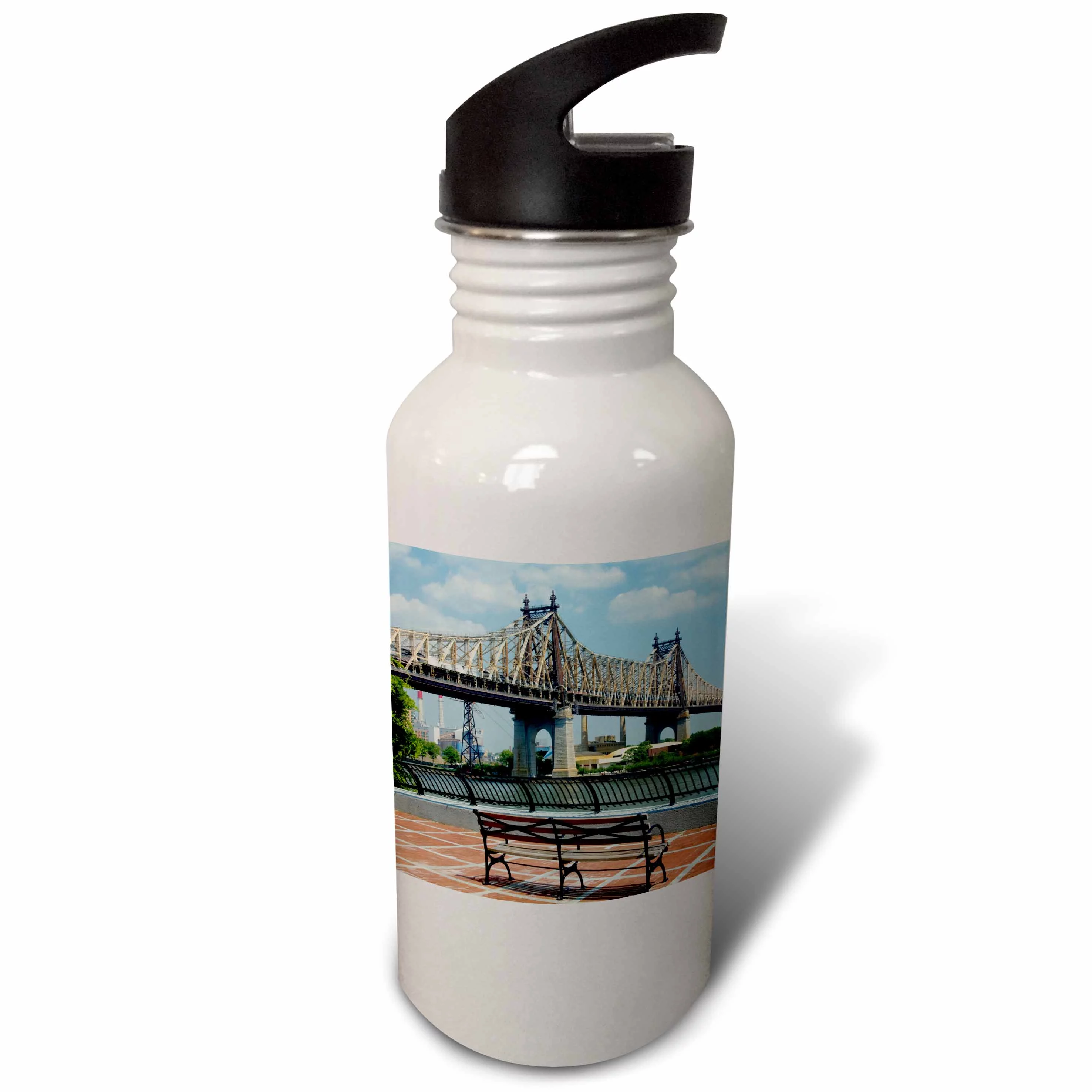 Queensboro Bridge, Boar statue, Manhattan, New York, USA 21 oz Sports Water Bottle wb-191697-1