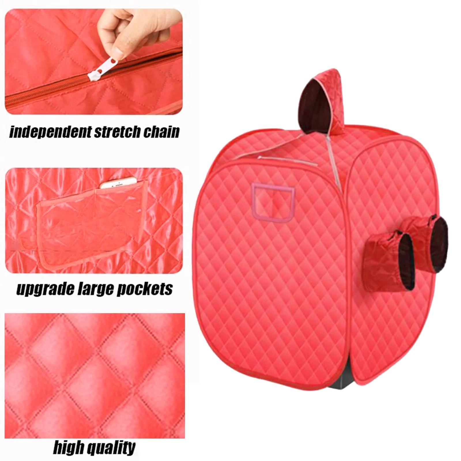 Folding Steam tents ,Steamer Not Included ,Full Body SPA Rooms for Indoor Home Red