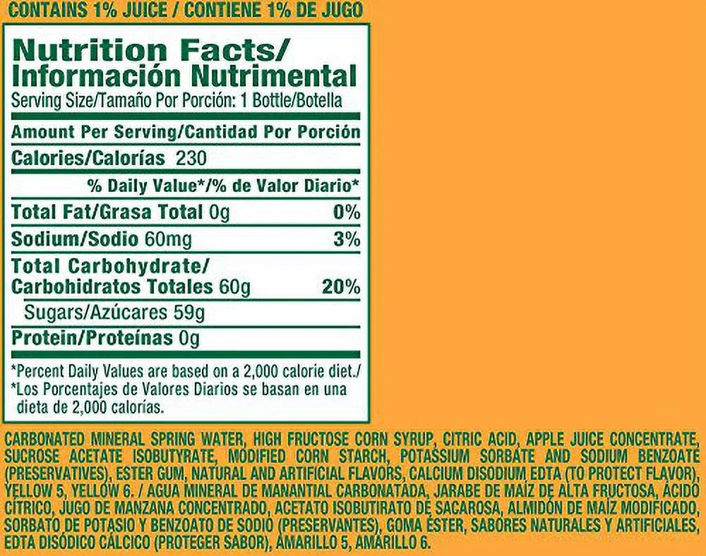 Naranjada Mineral Spring Water, 20.3 Fluid Ounce Bottle (Pack Of 12)