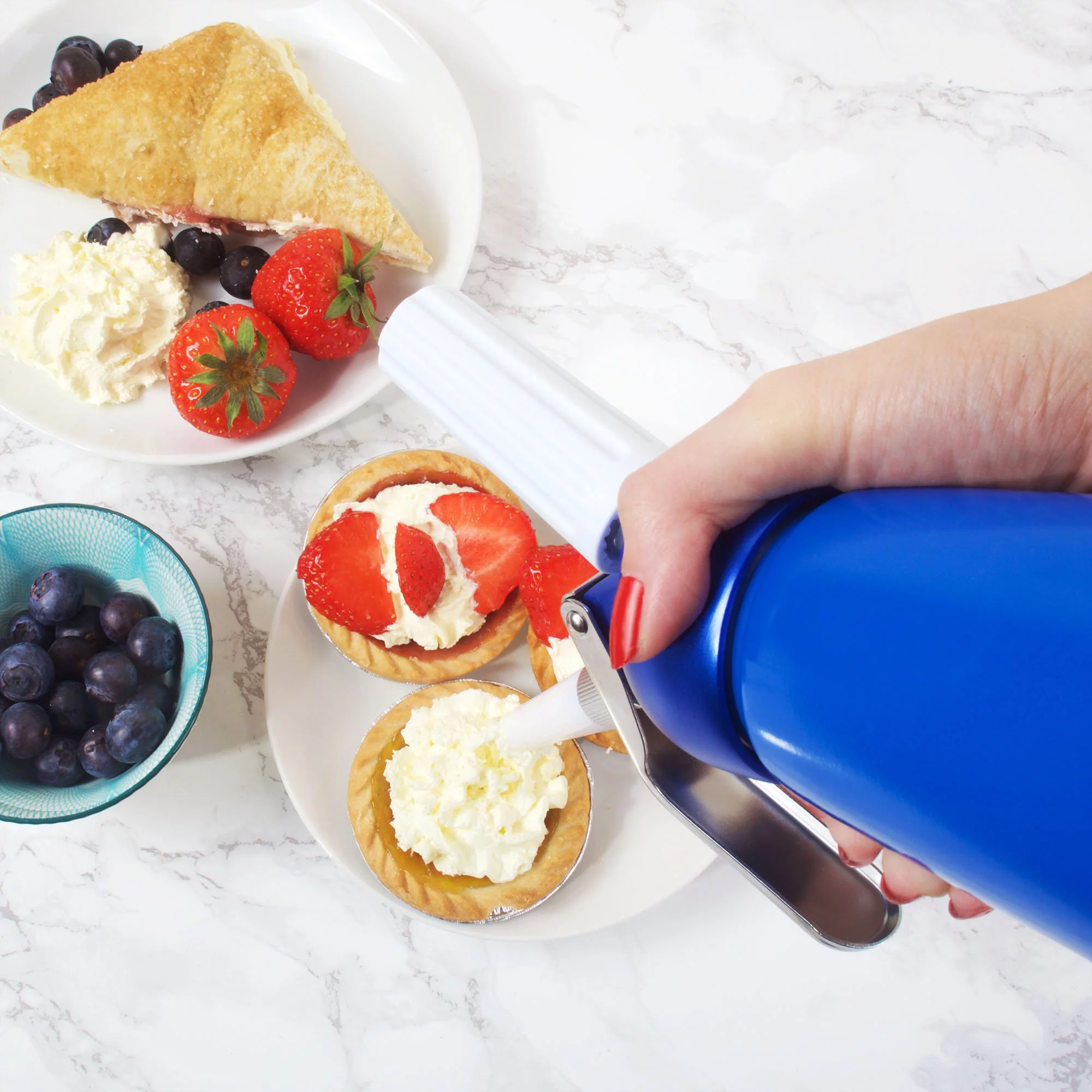 Impeccable Culinary Objects (ICO) Professional Aluminum Cream Whipper, Blue