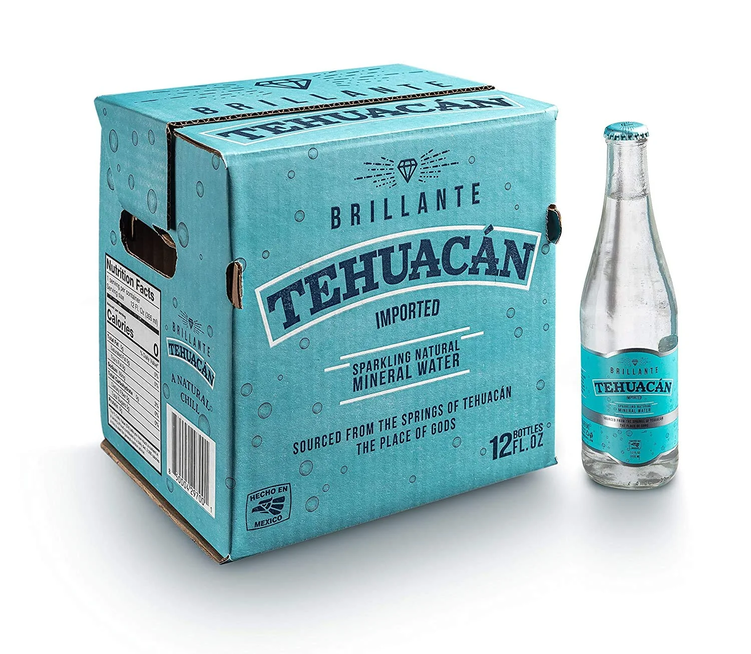 Sparkling Water, Naturally Mineralized By Volcanic Rock! Unflavored Carbonated Water With Zero Calories, Zero Sugar & Mixes Perfectly Into Your Drinks! (12  12Oz Bottles)