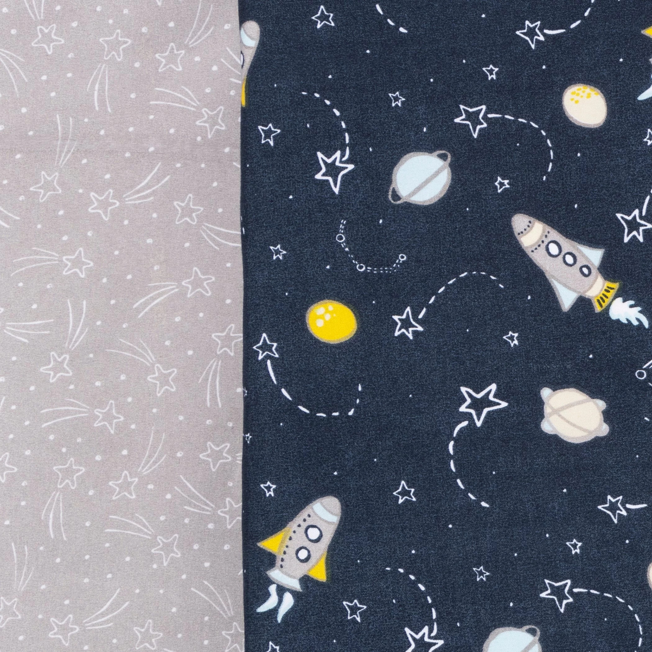 Sammy & Lou Rockets 2-Pack Microfiber Fitted Crib Sheet Set, Infant, 200 Thread Count