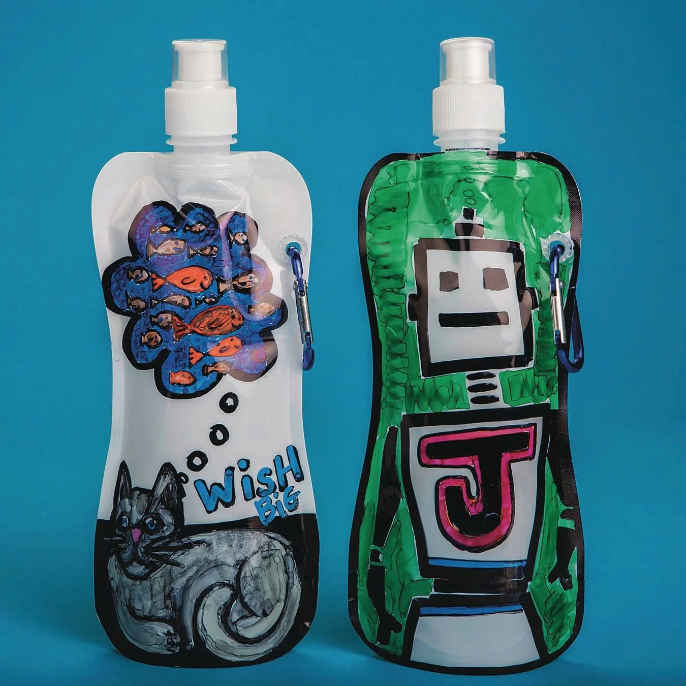 Collapsible Water Bottle Craft Kit (Pack of 12)