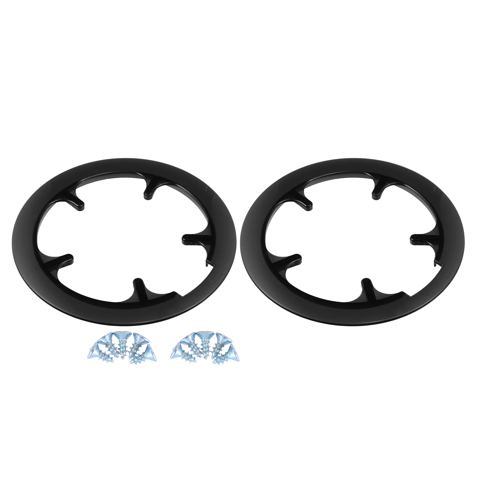 Unique Bargains 2 Pcs 6.5cm 5 Holes Bicycle Bike Crankset Chain Wheel Cover Protection Chain Wheel Protective Black
