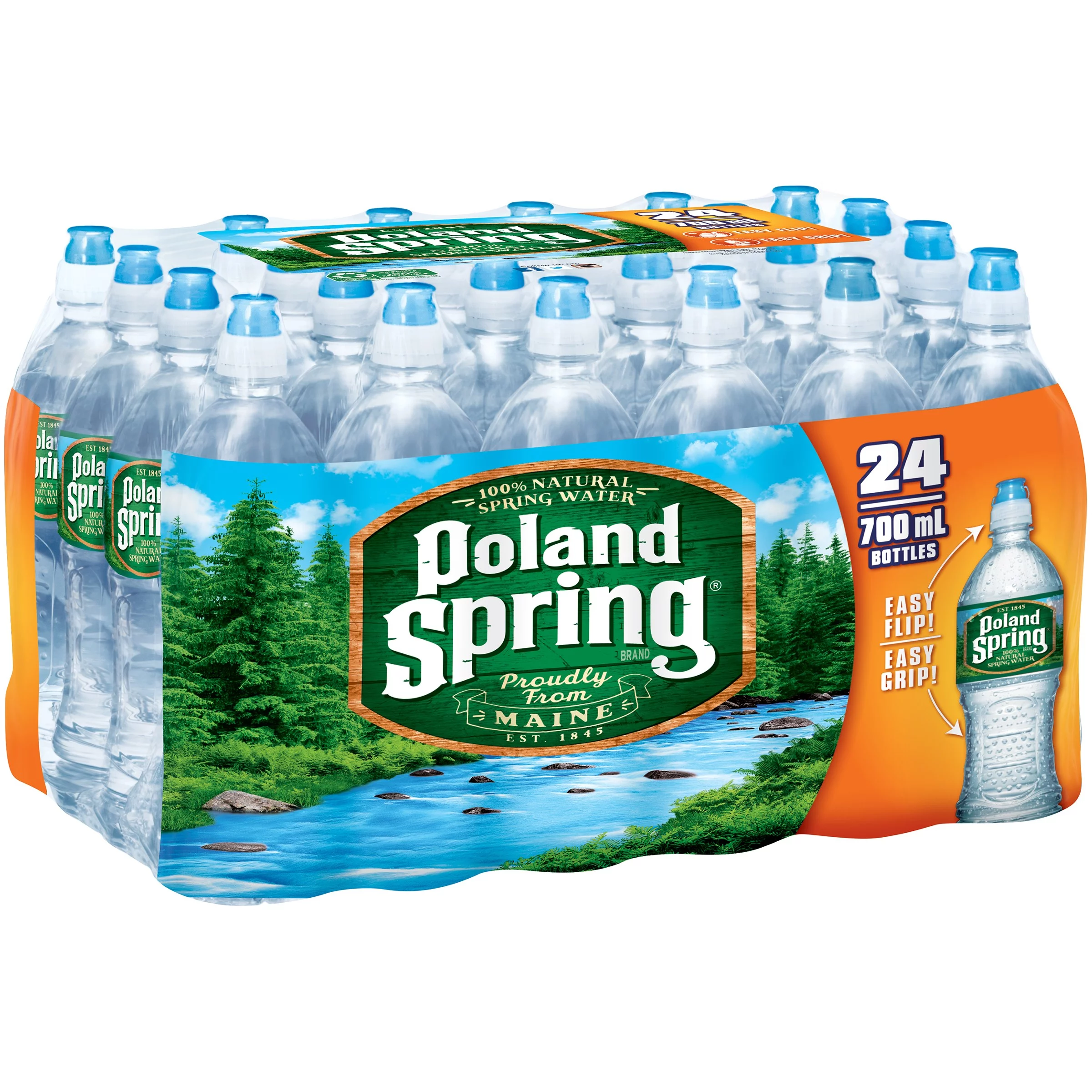 Poland Spring 100% Natural Spring Water, 23.67 Fl Oz, 24 Count Bottles