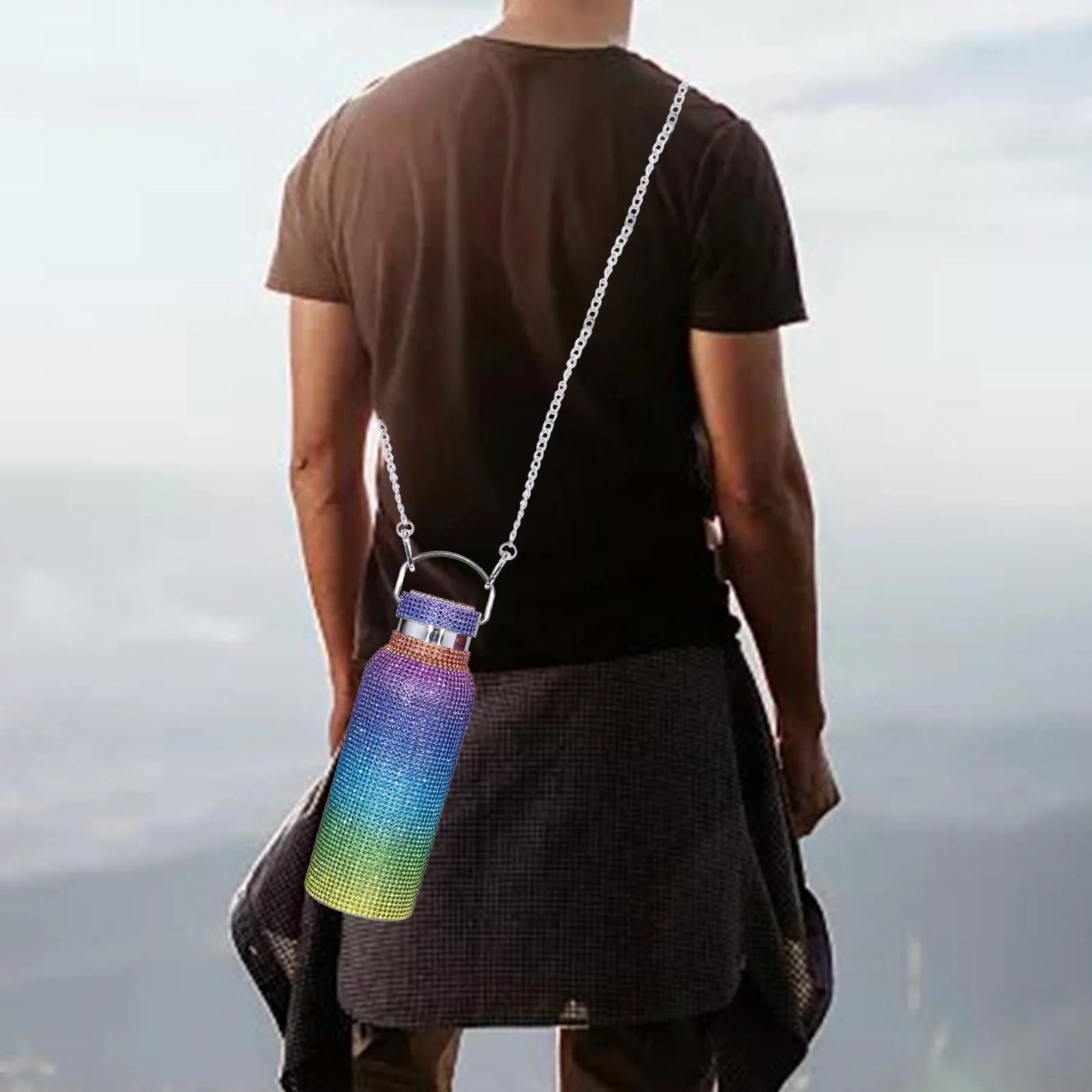 Vacuum Cup 500ml Sparkling Diamond Kettle Water Bottle Gift