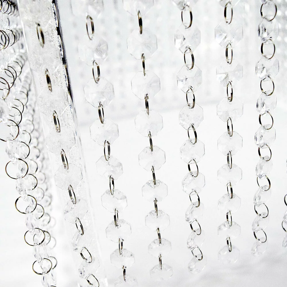 Miumaeov Set of 3 Clear Acrylic Cake Stands Square Cupcake Stands Dessert Display with Crystal Pendants