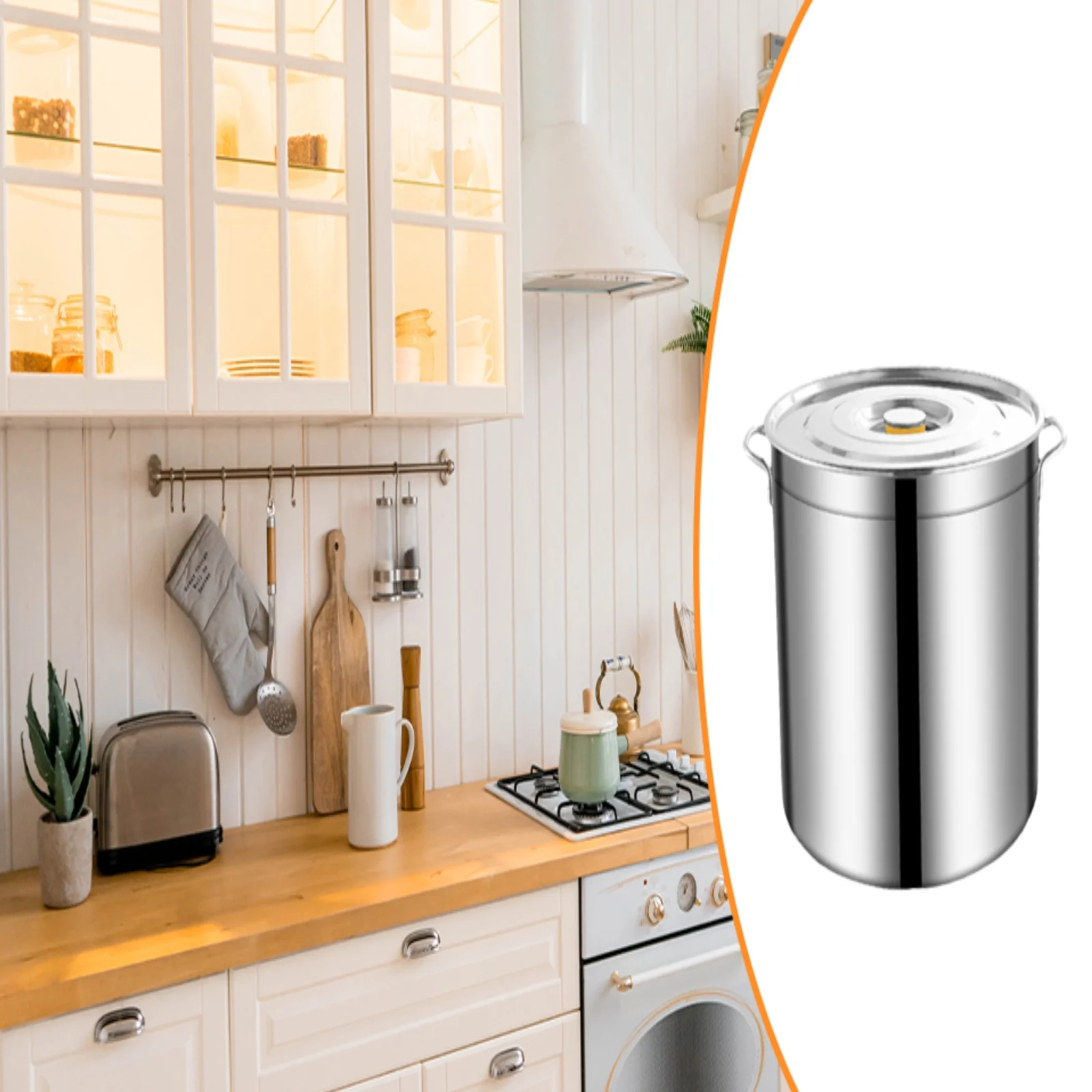 Stainless Steel Stockpot Big Cookware Oil Bucket Heavy Duty Easy to Clean Canning Pasta Pot Tall Cooking Pot for Hotel Household Commercial 6L