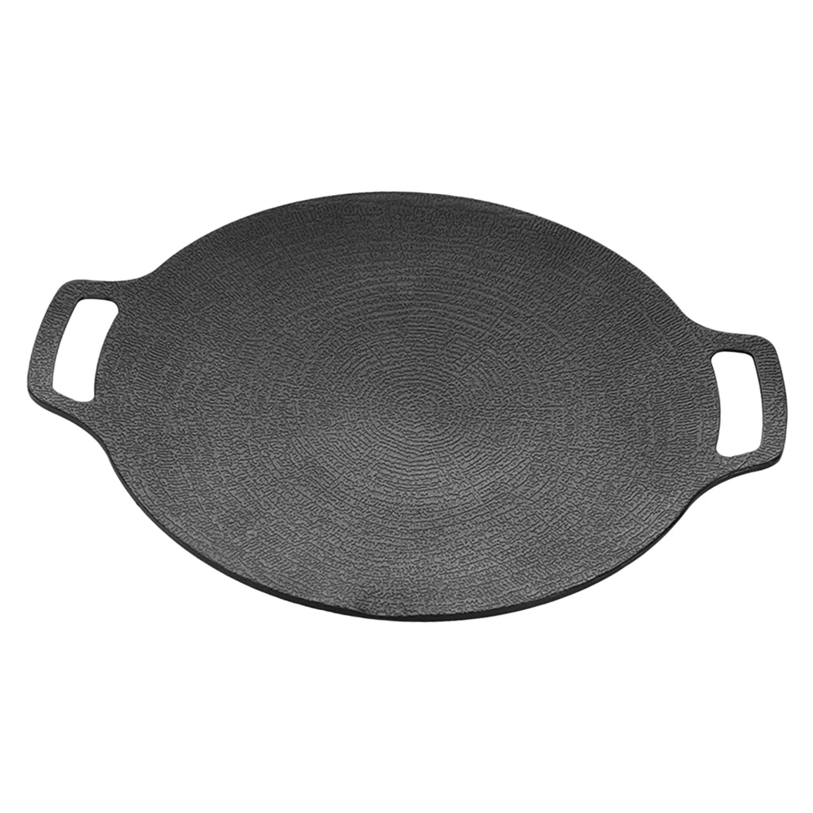 Grill Pan Korean Style Multipurpose Durable Portable Cookware Frying Pan Barbecue Plate for Roasting Activities Restaurant Picnics Camping Diameter 30cm