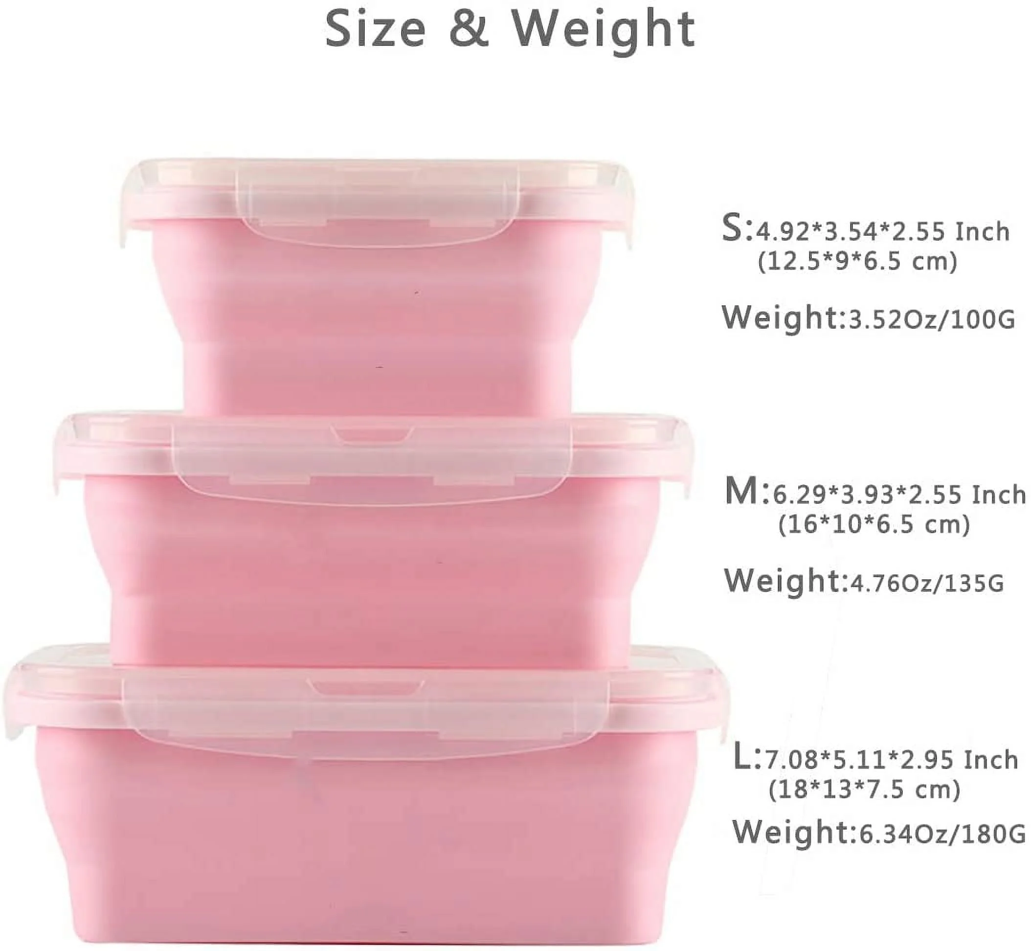 Fymlhomi Collapsible Silicone Lunch Bento Box, Portable Food Storage Container Outdoor Picnic Box Space Saving, Microwave, Dishwasher and Freezer Safe, 3 Pcs Set (Blue)