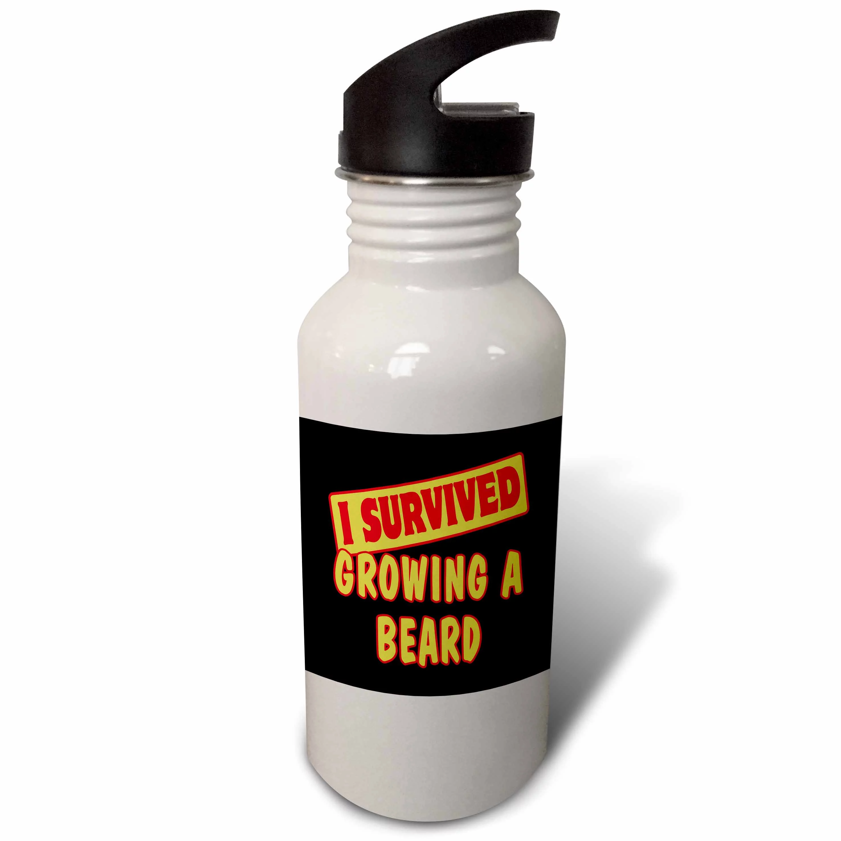 I Survived Growing A Beard Survial Pride And Humor Design 21 oz Sports Water Bottle wb-117987-1