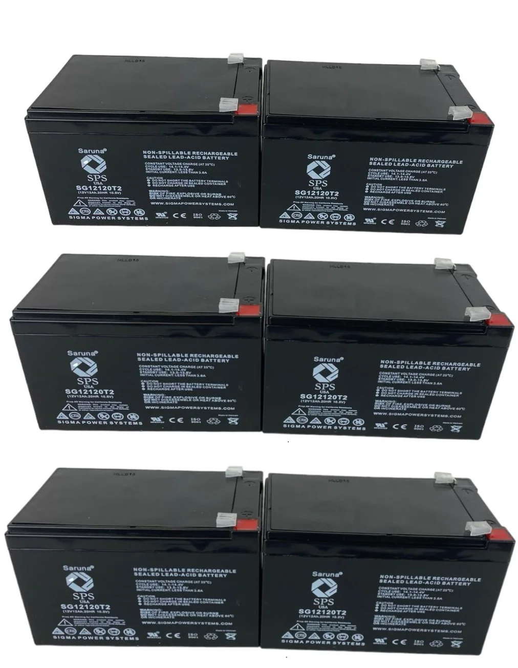 SPS Brand 12V 12Ah Replacement Battery (SG12120T2) for Electra Scoot-N-Go 88615 Scooter Bike (6 Pack)