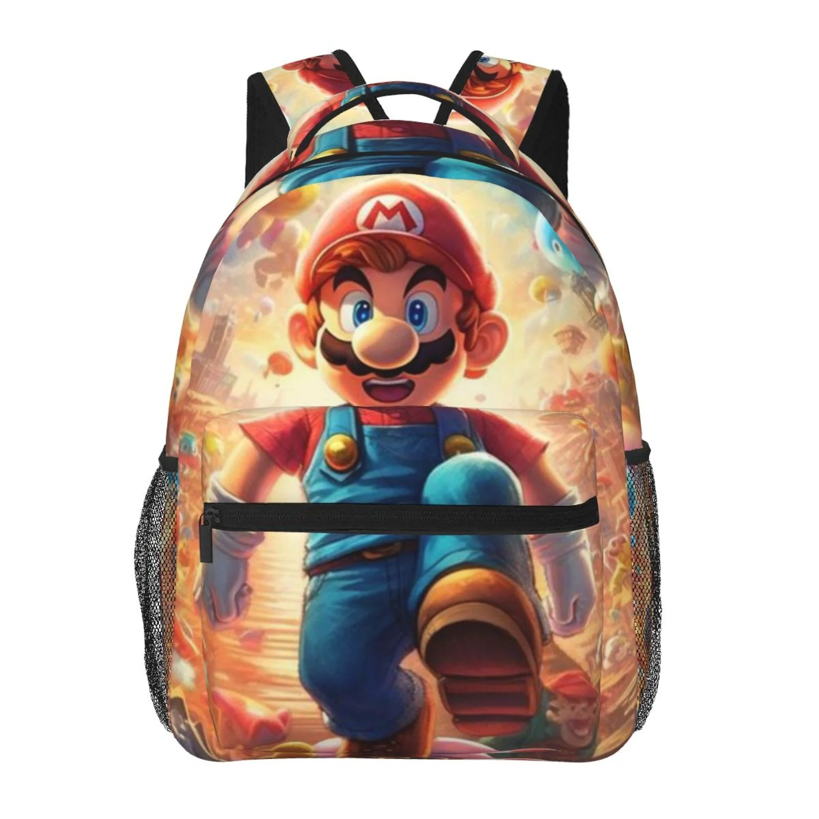 Super Mario World Adjustable Laptop Backpack School Student Book Bag Satchel Rucksack Shoulders Daypack For Adult And Kids